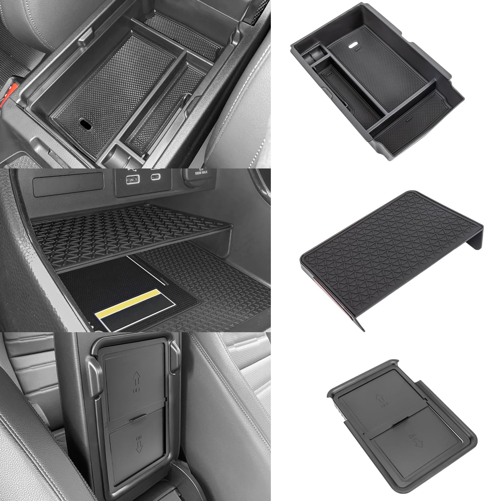 Neepiar 3PCS Center Console Organizer Compatible with 2023 2024 Honda CRV Armrest Storage Box Armrest Hidden Storage Box Secret 