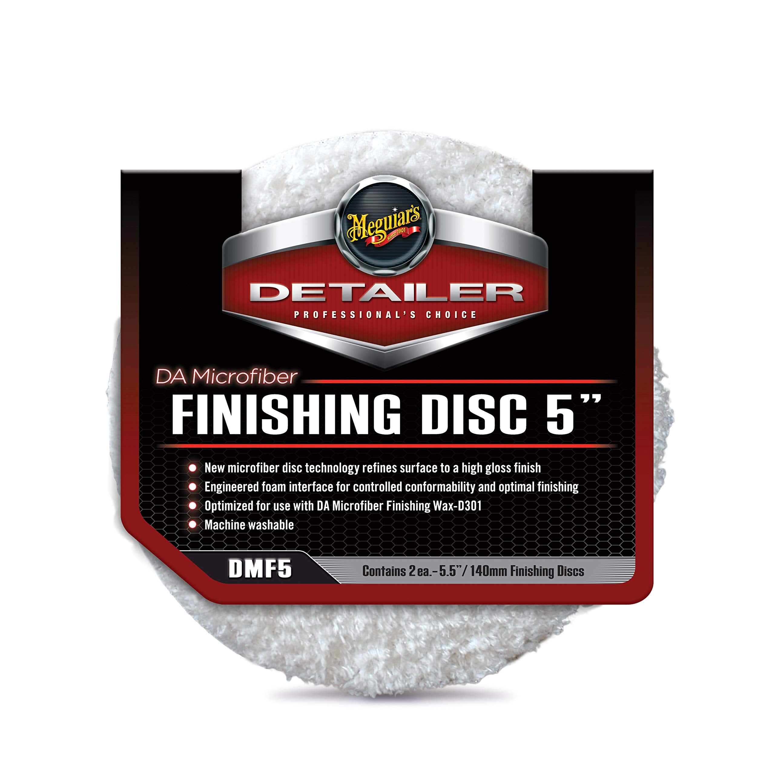 Meguiars DA Microfiber Finishing Disc DMF5 - 5 Microfiber Finishing Disc for Waxing with a Variable Dual Action Polisher, Use w