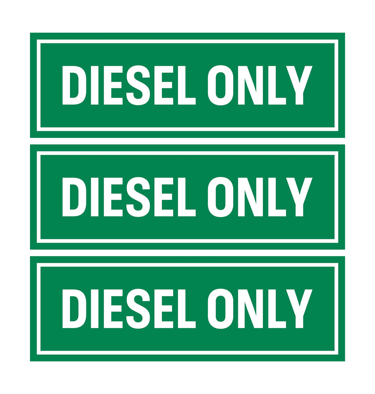Sutter Signs 3Pc Diesel Only Stickers For Fuel Tank | Weatherproof Adhesive Decals For Trucks, Tractors, Fuel Cans, Gas Caps