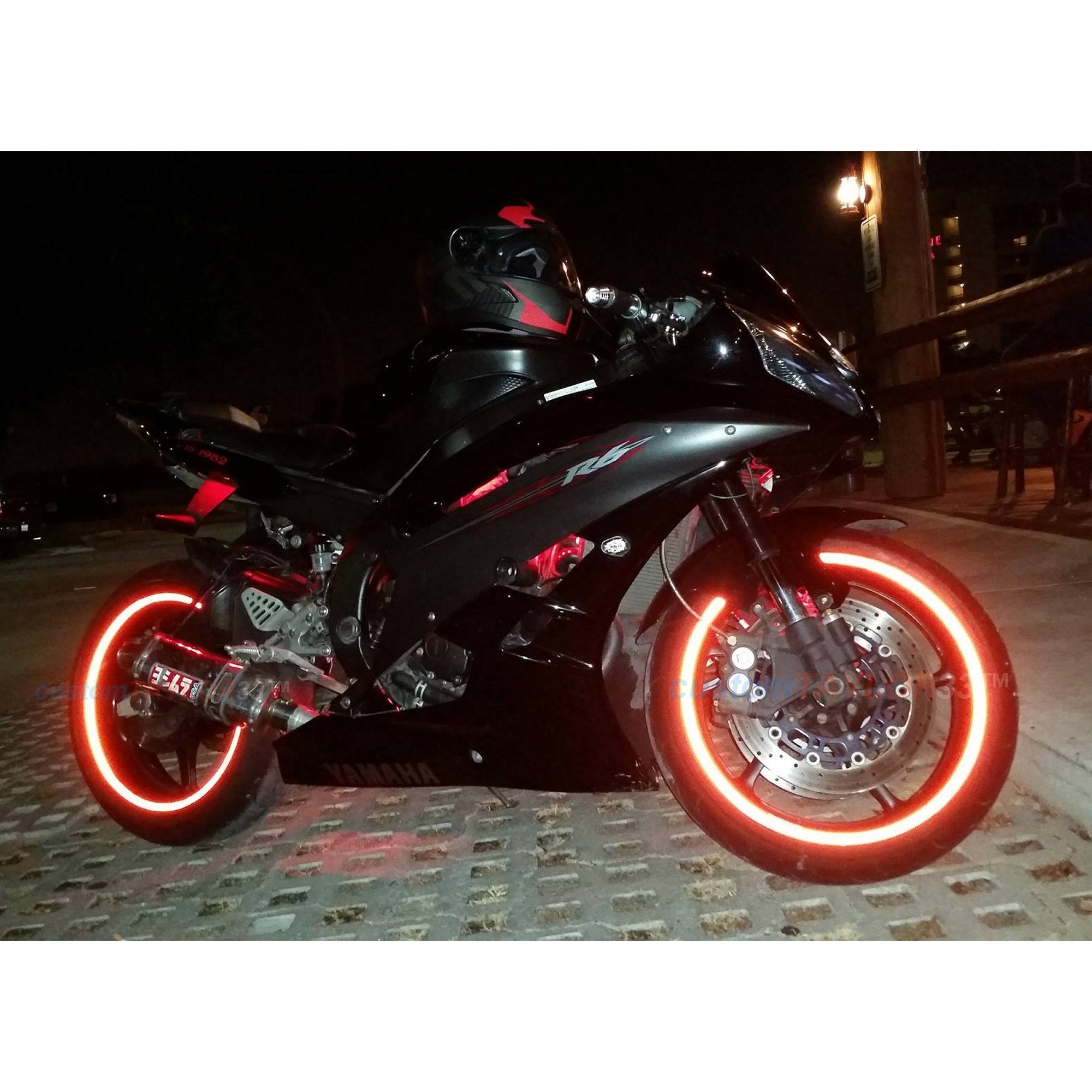 Customtaylor33 Red High Intensity Grade Reflective Copyrighted Safety Rim Tapes - (Must Select Your Rim Size) (10' (Tire Size, For Standing E-Scooters, Etc.))