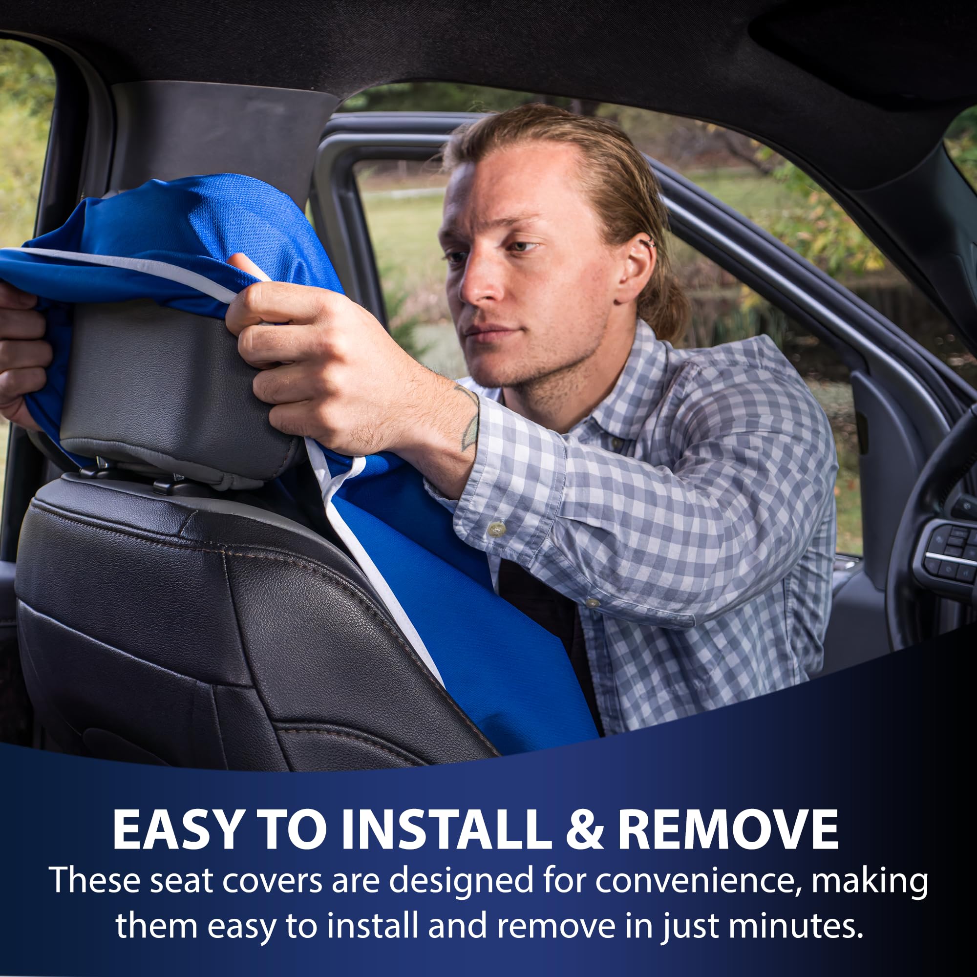 Dri Seats Waterproof Car Seat Cover -Premium Sweat Towel With Slip Resistant Backing For Front Seats In Cars, Trucks, Suv- Unive