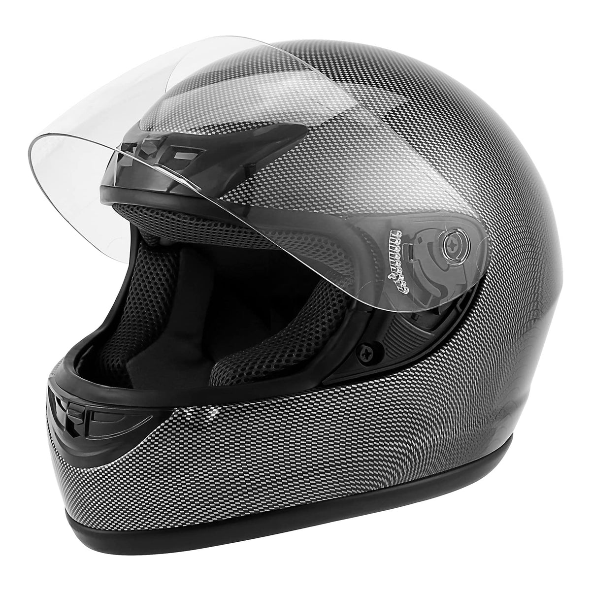 Slmoto Dot Adult Motorcycle Helmet Carbon Fiber Flip Up Full Face Helmet Shockproof Safe Street Bike,Small