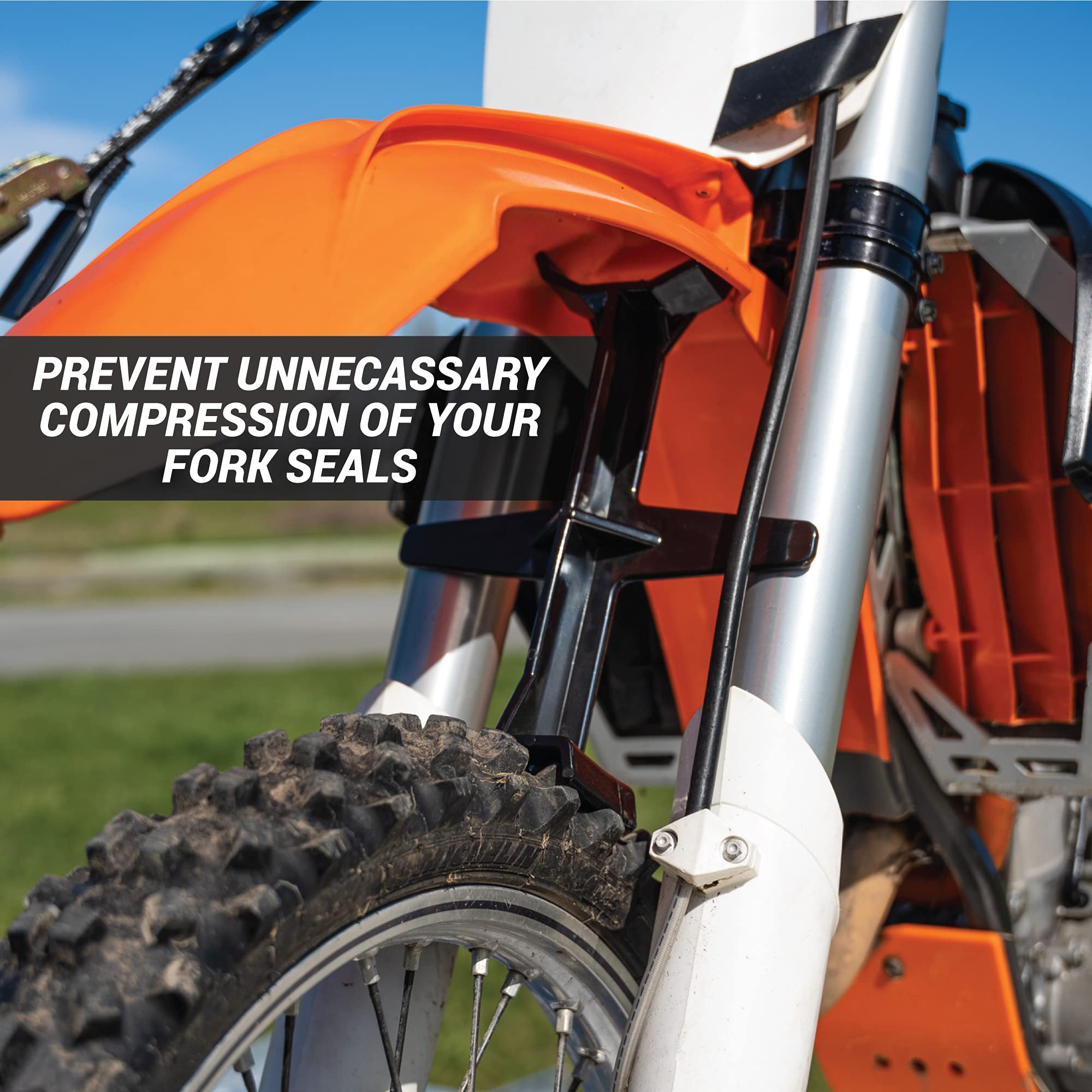 Aerofast Motocross Dirt Bike Fork Support for Suspension Fork Seal for Springs Fork Saver Brace - The Ultimate Wheel Chocks Prot