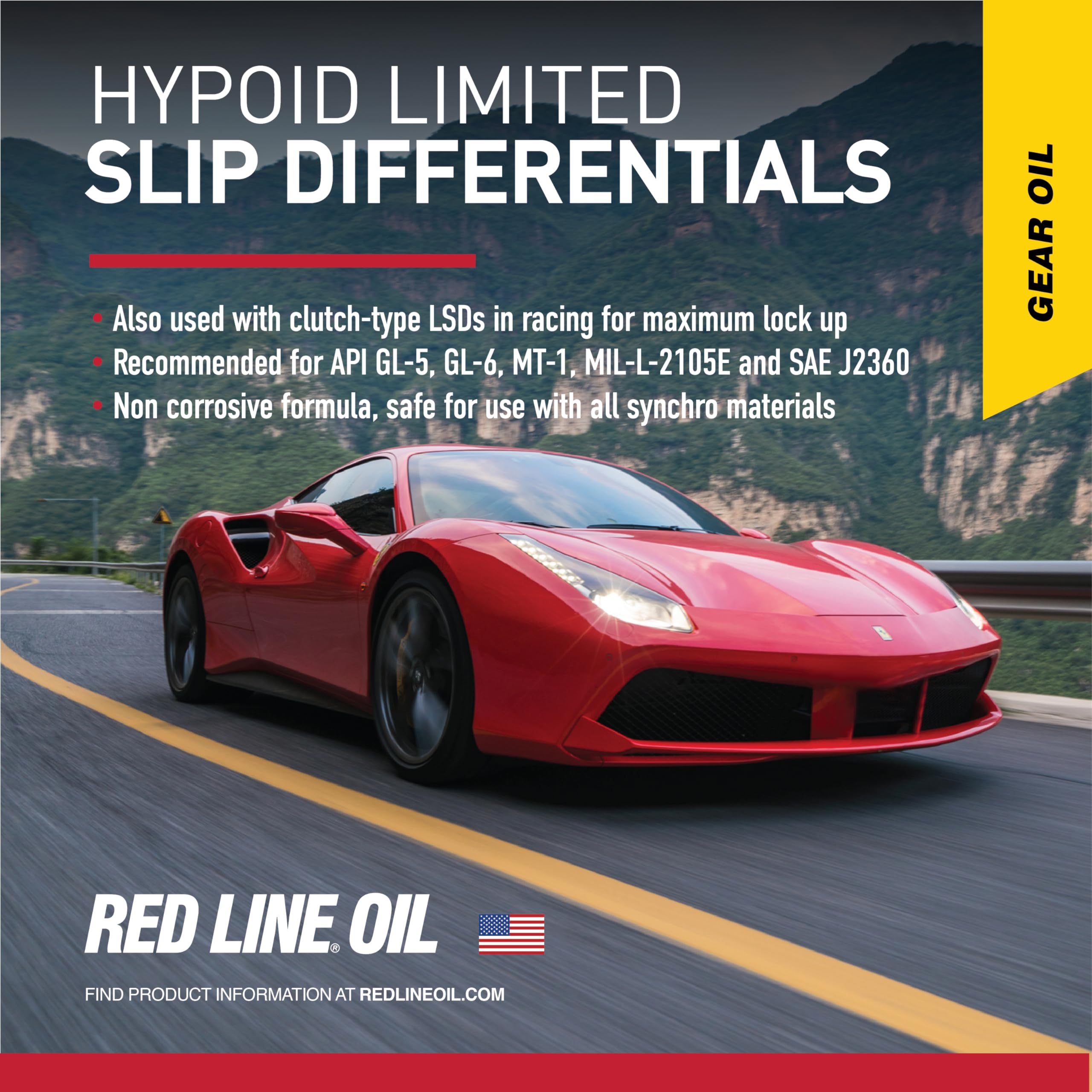 Red Line 58304 75W90 Non-Slip Synthetic Gear Oil - 1 Quart (4 Pack)