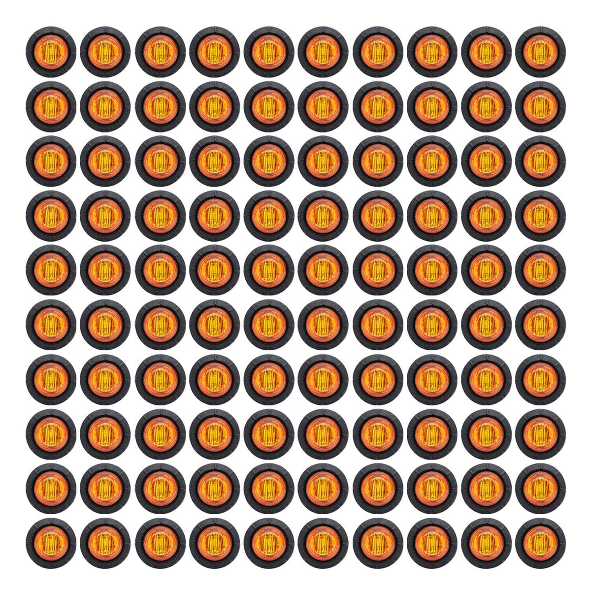 Tmh (Pack Of 100 3/4 Inch Mount Amber Led Clearance Button Marker Lights Side Led Marker Lights For Trailer Truck Rv Car Bus Van