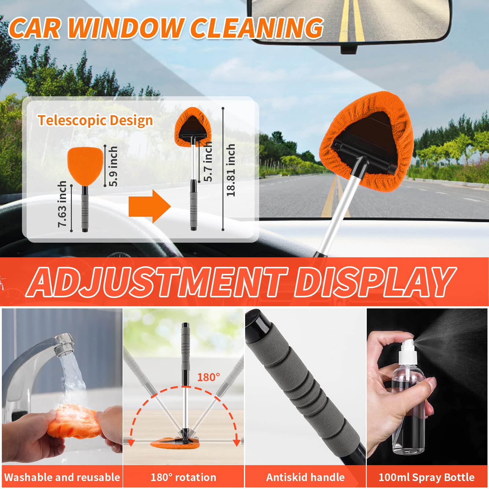 Hordalor 17Pcs Car Cleaning Kit,Car Interior Detailing Kit With High Power Handheld Vacuum,Detailing Brush Set,Windshield Cleani