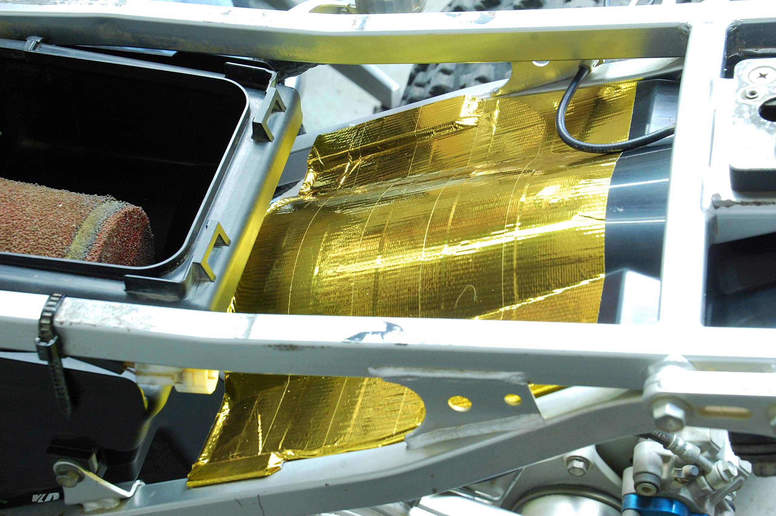 Design Engineering 010390 Reflect-A-Gold High-Temperature Heat Reflective Adhesive Backed Roll, 24'' X 150' Roll