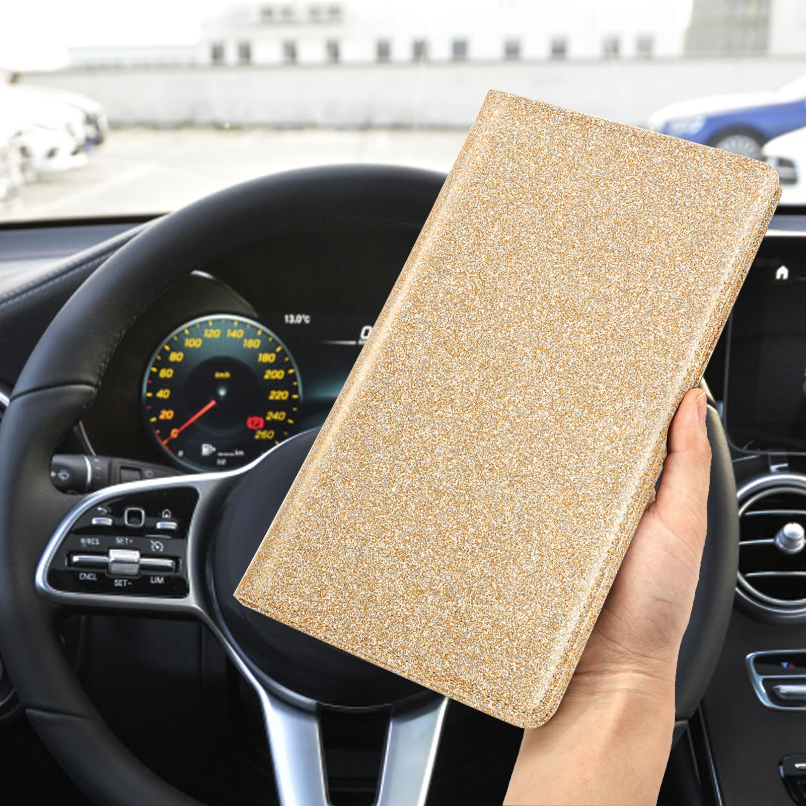 Tildosac Car Registration & Insurance Card Holder Leather Auto Glove Box Organizer Document Wallet With Magnetic Shut (Large-Gli