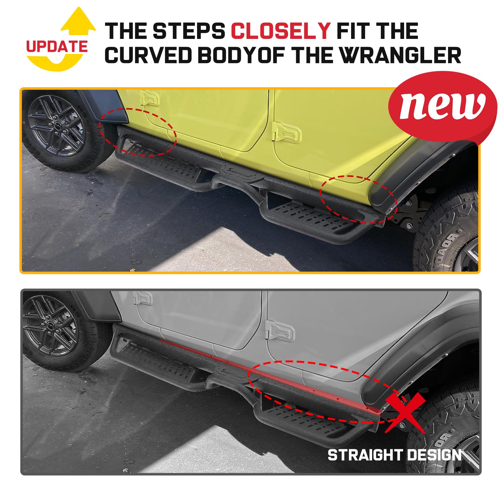 Smanow Running Boards Compatible With 2018-2025 Jeep Wrangler Jl 4 Door. Wrangler Jl Running Boards Step Bars And Black Side Steps Step Bars.