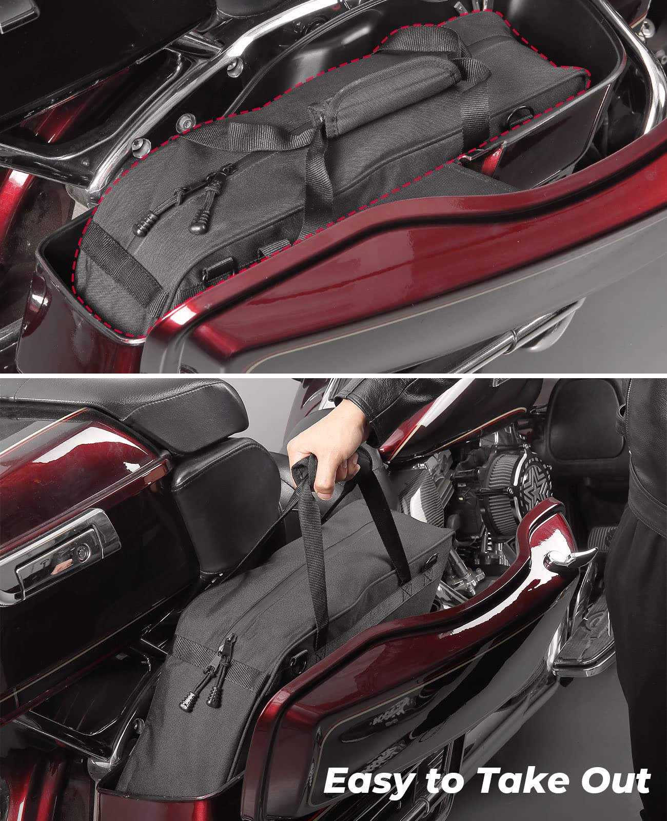 Kemimoto Street Glide Saddlebag Liners, 1 Pair Of Motorcycle Hard Saddle Bag Inserts For Electra Glide Road King 1700 Royal Star