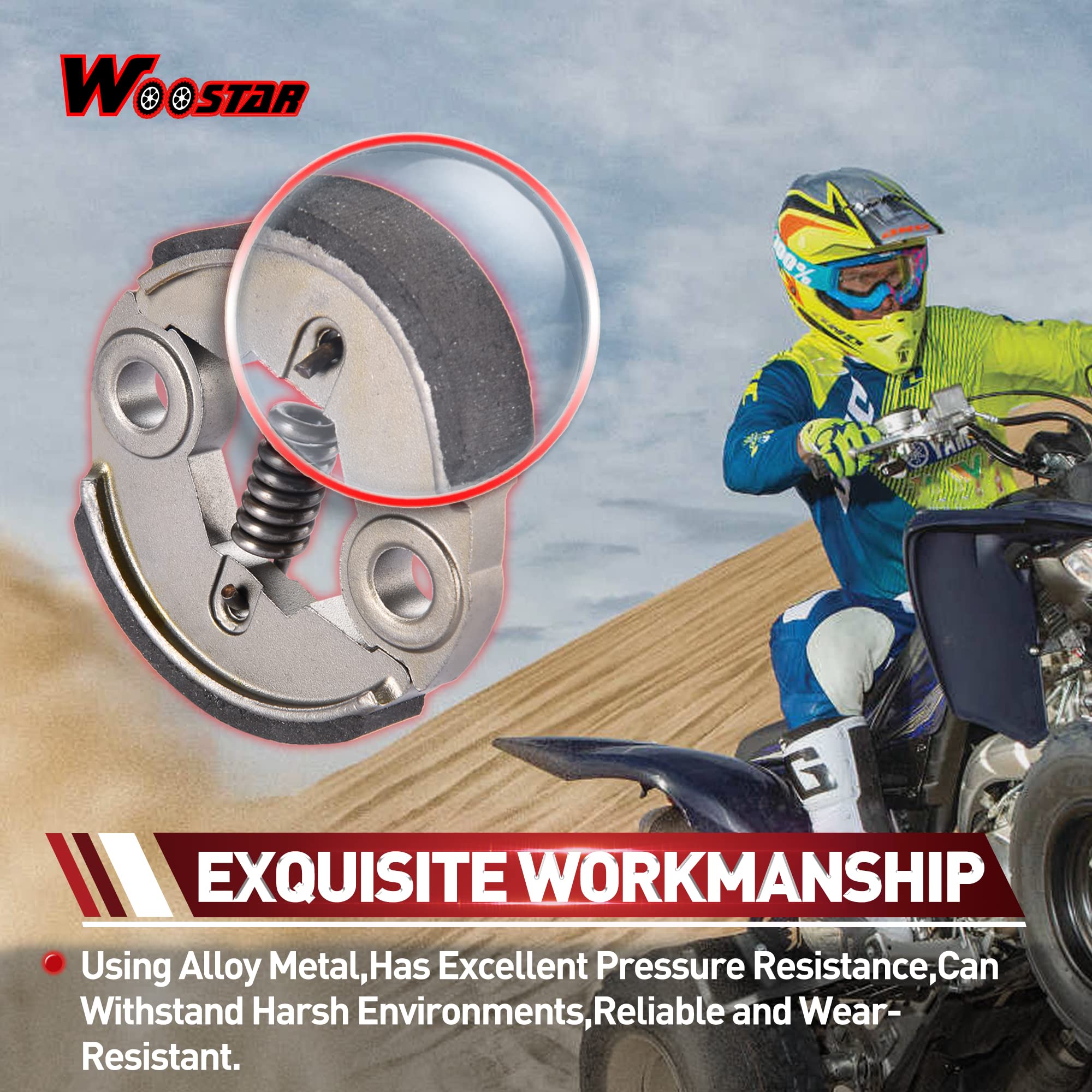 Woostar Heavy Duty Clutch With Spring Replacement For 2 Stroke 43Cc 47Cc 49Cc Engine X-1 X-2 Cat Eye Pocket Bike Mini Quad