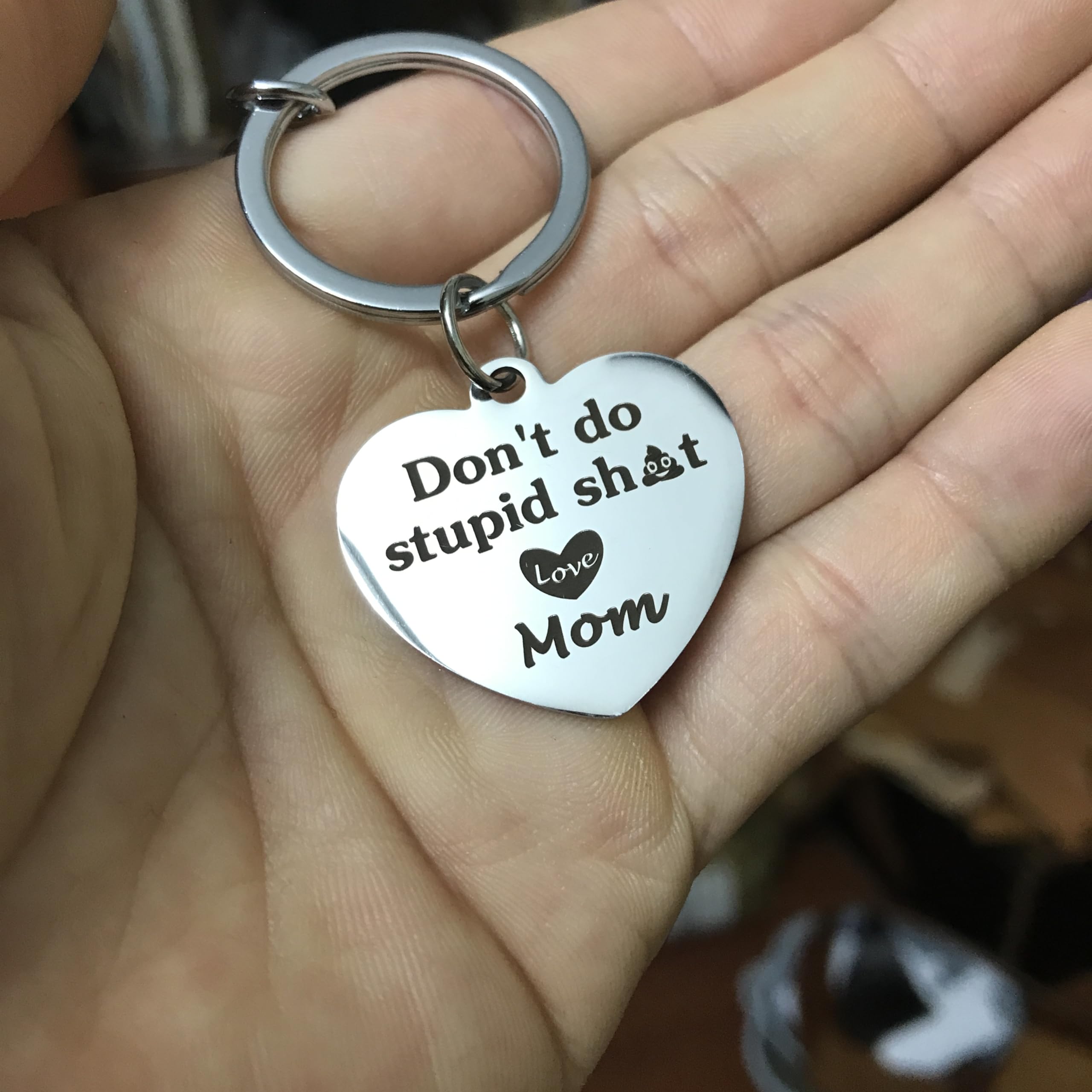 Funny Gifts For Teenage Teen Boys Girls Don'T Do Stupid Sh*T Love Mom Mum Keychain Son Daughter Mother'S Day Father'S Day Gradua