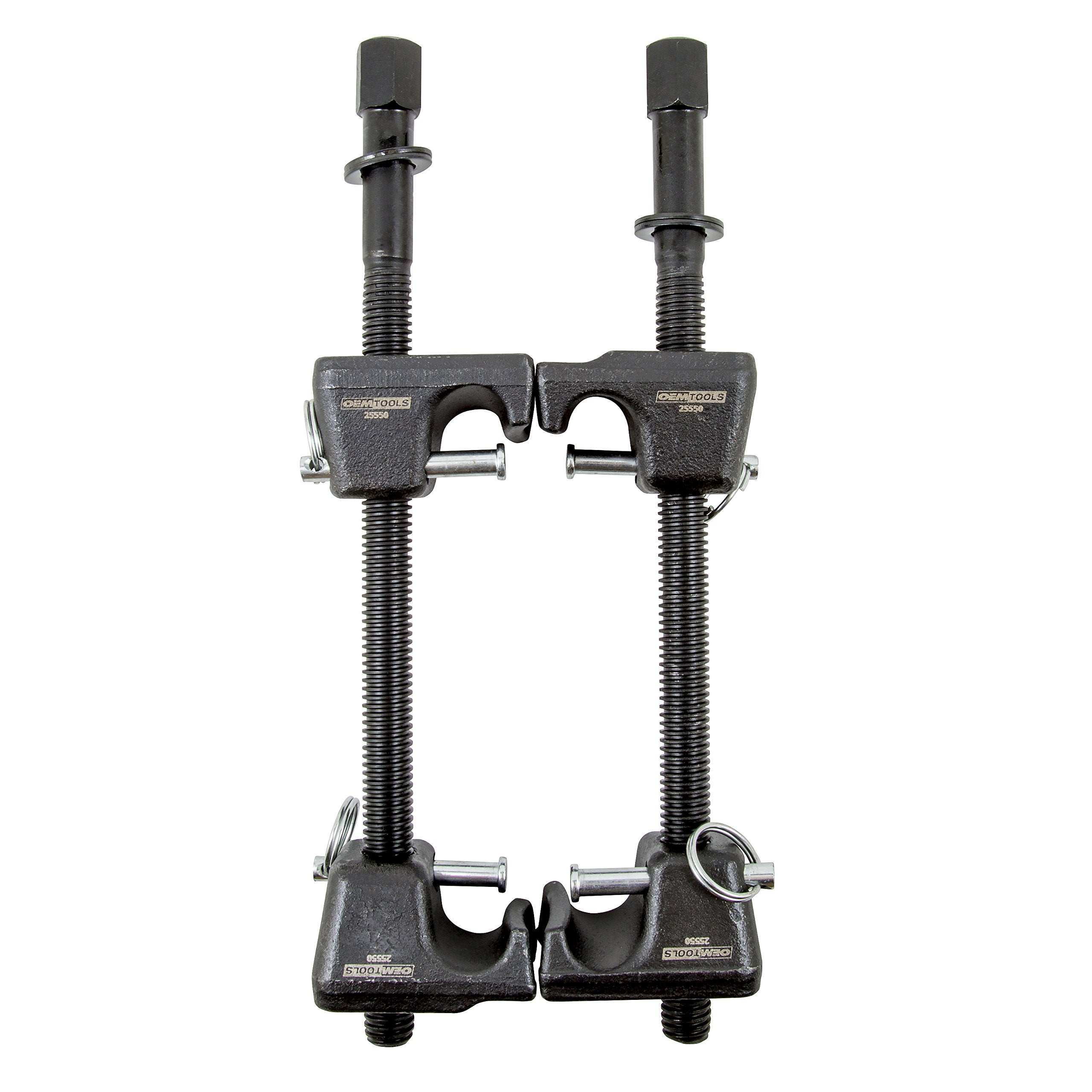 Oemtools 25550 Macpherson 10.75 Inch Strut Spring Compressor, Automotive Suspension System Maintenance Tool, 2-Piece Universal Spring Compressor Tools With 9.75 Inch Maximum Safe Opening, Forged Hooks