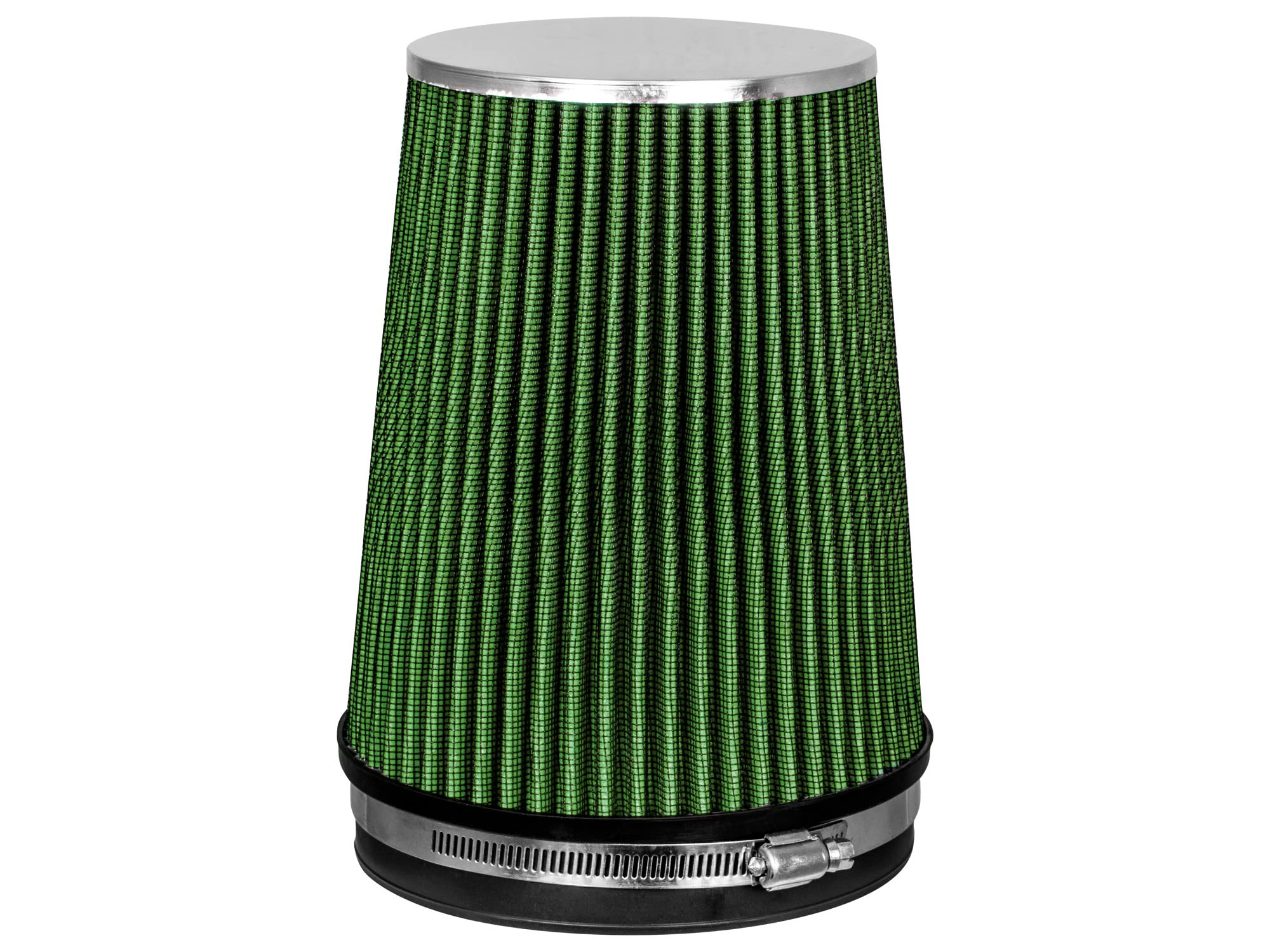 Green 6'' 152 Mm Inlet Truck Cold Air Intake Cone Replacement Performance Washable Clamp-On Dry Air Filter (8'' Tall)