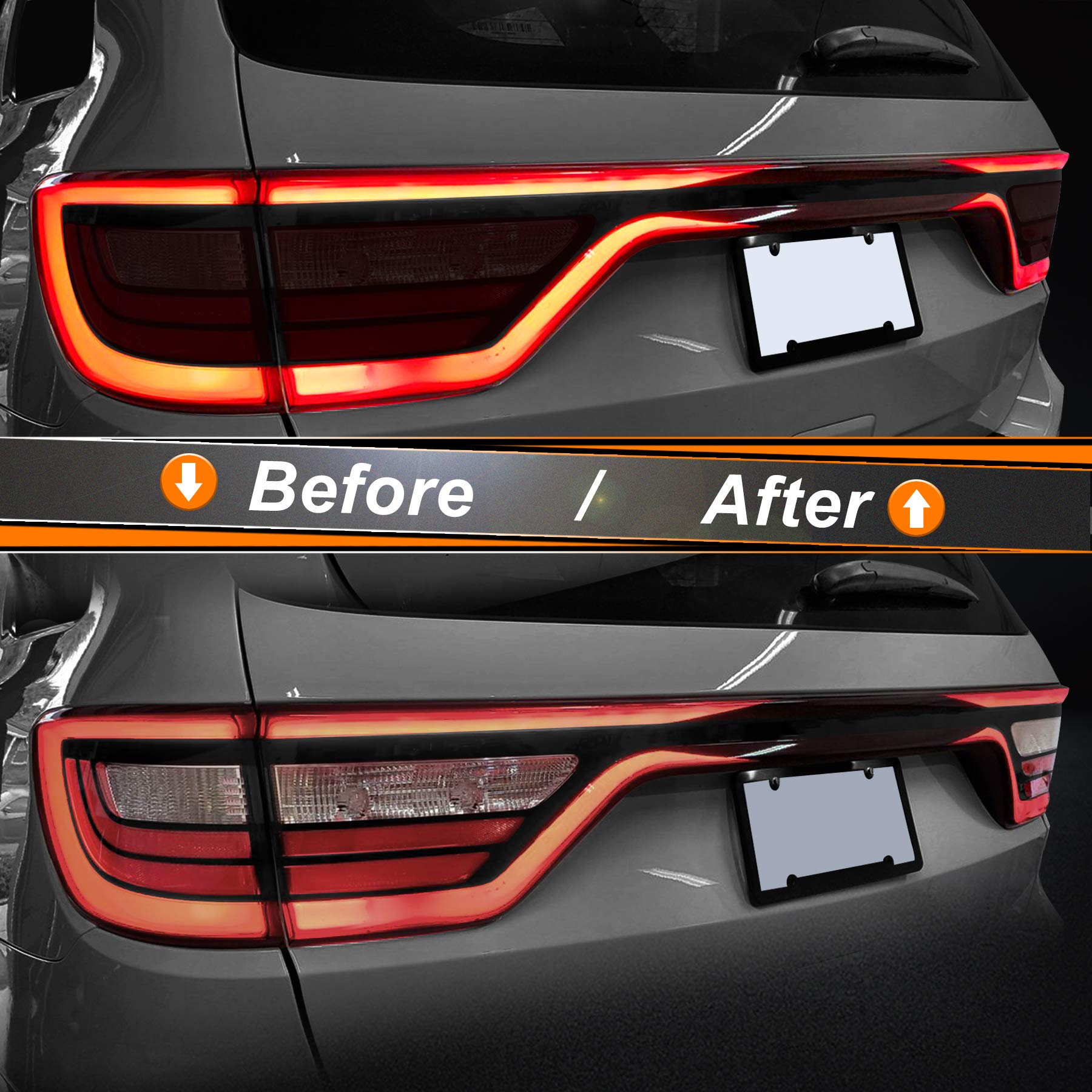 Ndrush Blackout Taillight Vinyl Tint Film Precut Overlay Tail Light Wrap Cover Compatible With Dodge Durango 2014-2021