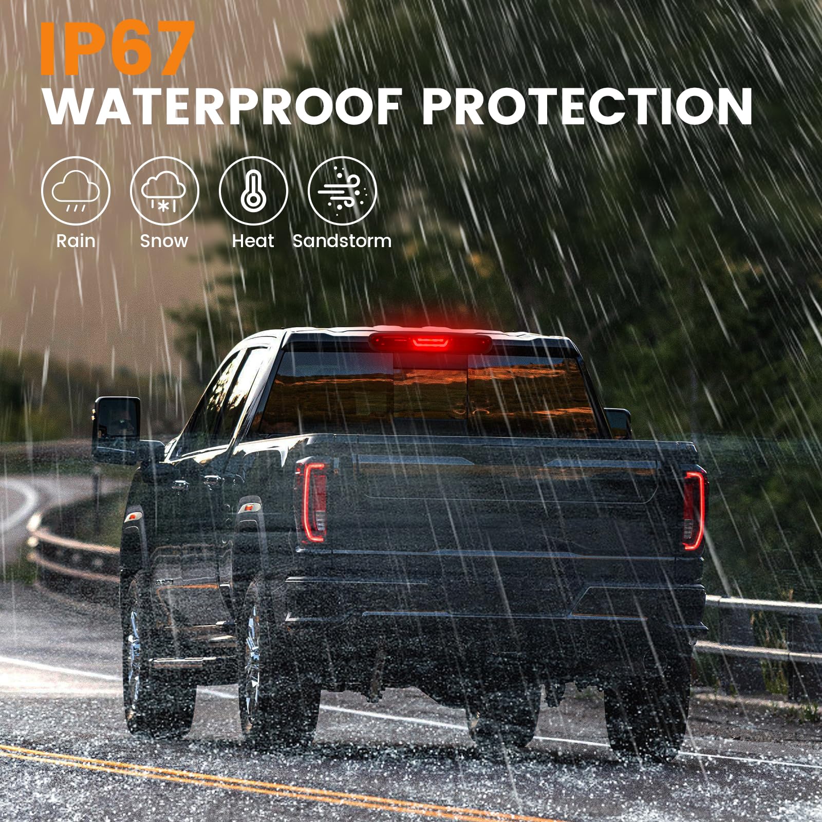 Third Brake Light Compatible With Silverado Sierra 1500 2500Hd 3500Hd 2007 2008 2009 2010 2011 2012 2013 Red Strobe 3Rd Brake Li