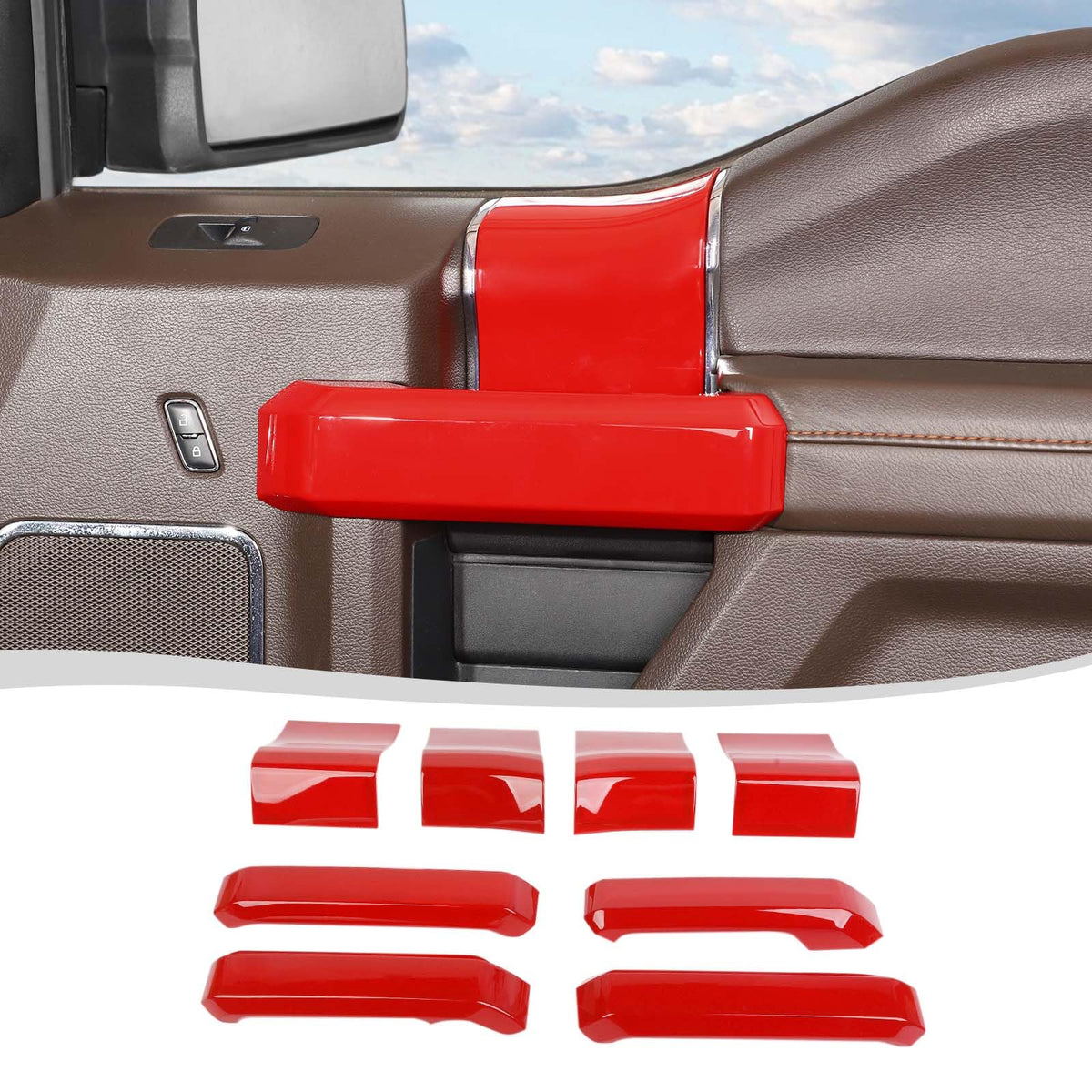 Voodonala For F-150 2015-2020 Interior Door Handle Cover With Door Panel Cover Compatible With Ford F150 2015-2020, F150 Interio