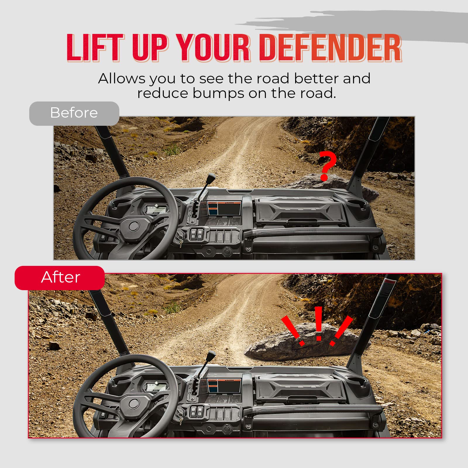 Kemimoto UTV Lift Kit, 2 Inch Lift Kit Compatible with Can Am Defender HD5/ HD8/ HD10/ XMR 500 800 1000 2023 2022 2021 2020 2019