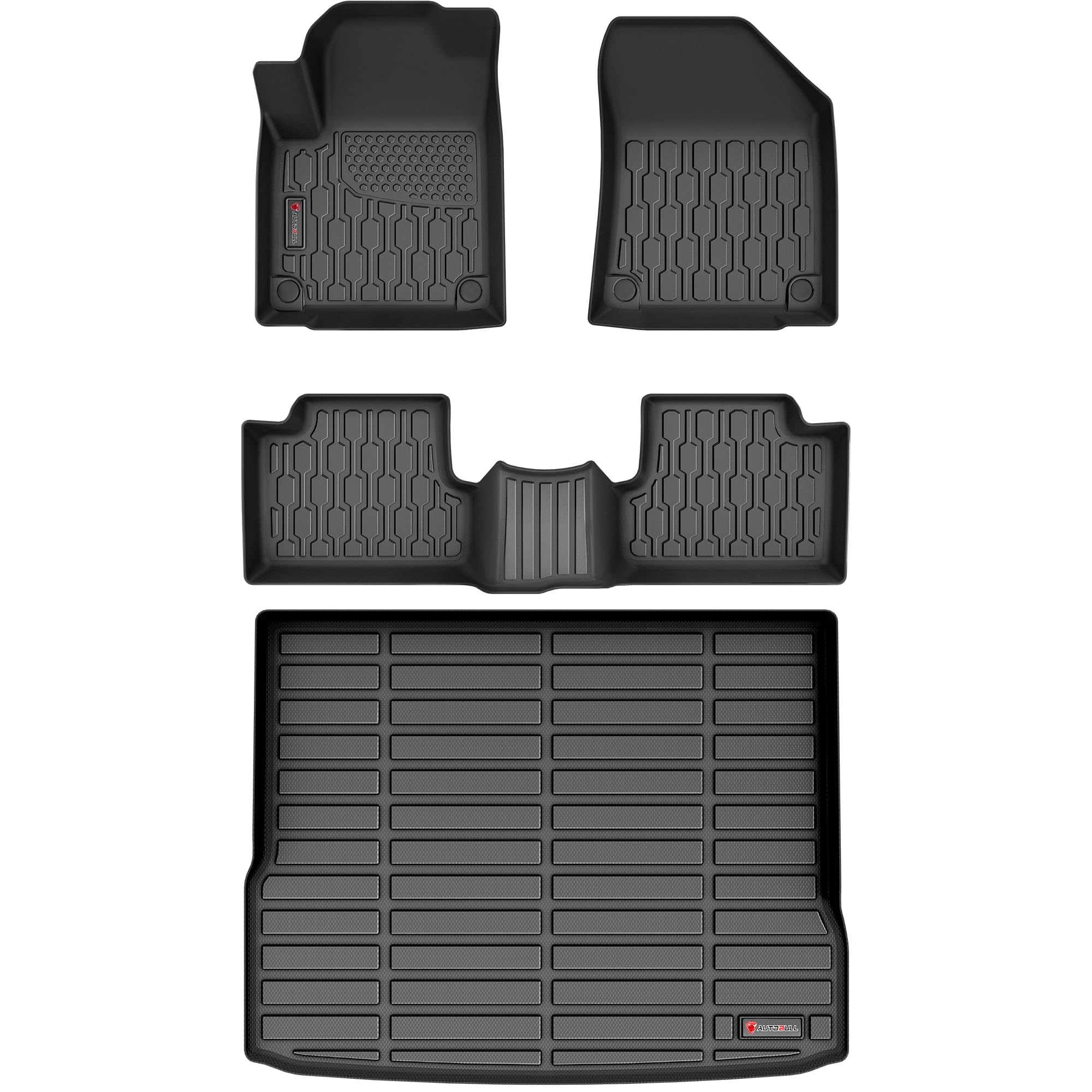 Autobull Floor Mats & Cargo Liner Compatible With 2019-2023 Jeep Cherokee (Not For Grand Cherokee) Cargo Mat, Full Set All Weath