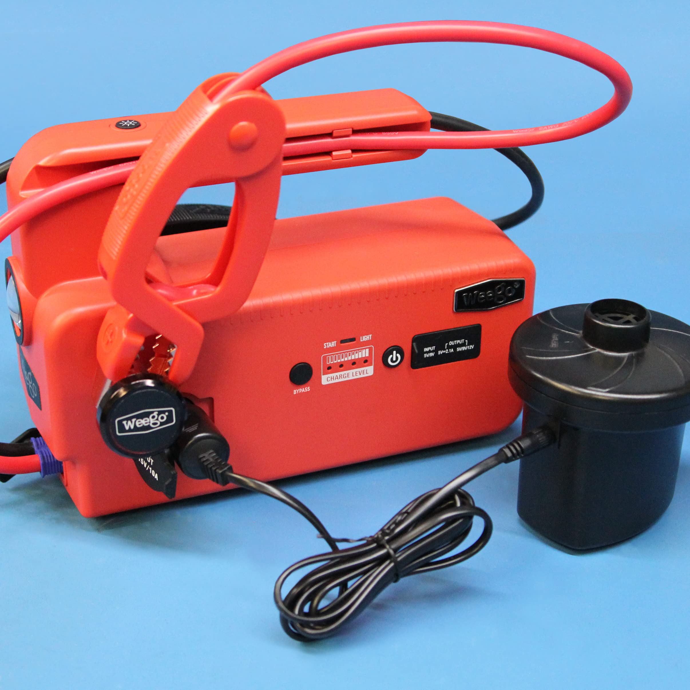 Weego 120 12-Volt Portable Lithium Jump Starter With Patented Smarty Clamps, 1200 Cranking / 5000 Peak Amps For All Gasoline And Up To 15-Liter Diesel Engines (C120)