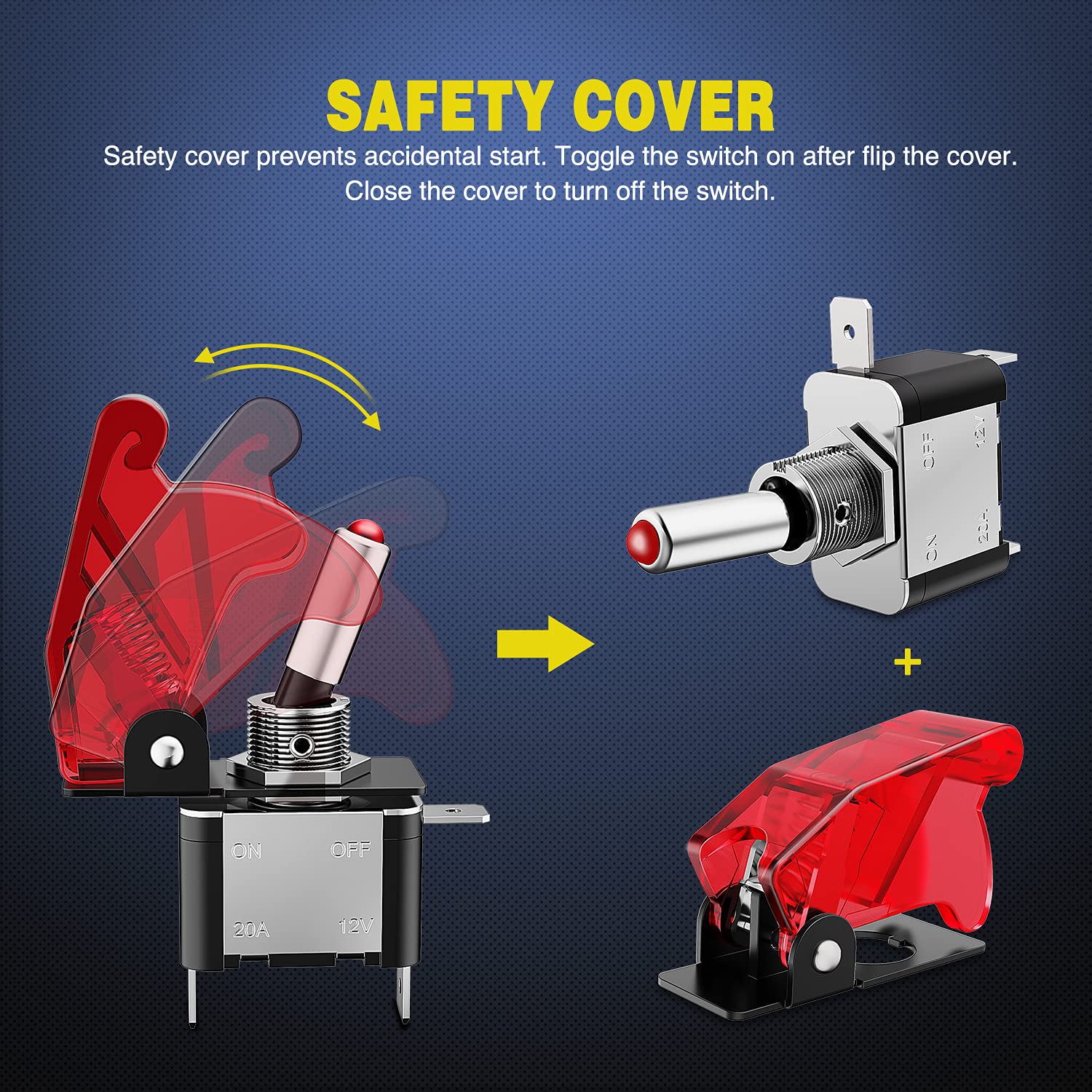 Nilight 5Pcs12V Led Toggle Switch Heavy Duty 20A Switch Spst On Off 3 Pin Rocker Switch For Automotive Cars Trucks Boats Racking