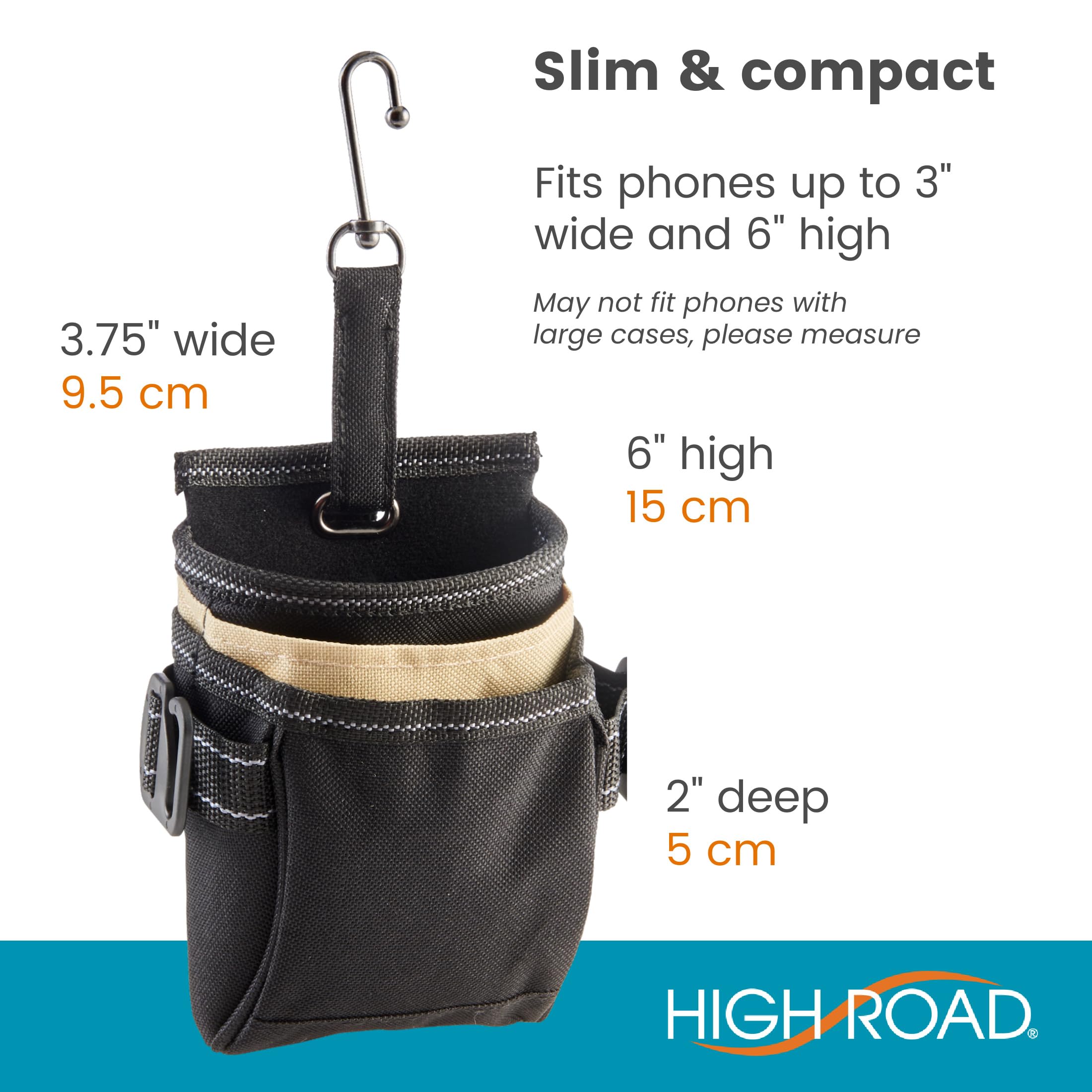 High Road Driverpockets Car Pouch - Vent Pocket And Vent Cell Phone Holder For Car - Front Seat Organizer With 3 Pockets, Hangin