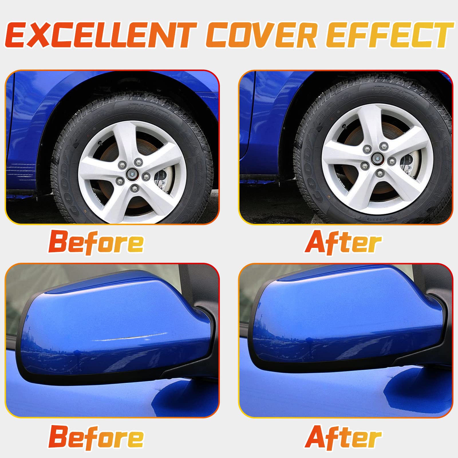 Blue Touch Up Paint Pen For Cars, Car Paint Scratch Repair, Two-In-One Car Touch Up Paint Fill Paint Pen, Quick & Easy Solution