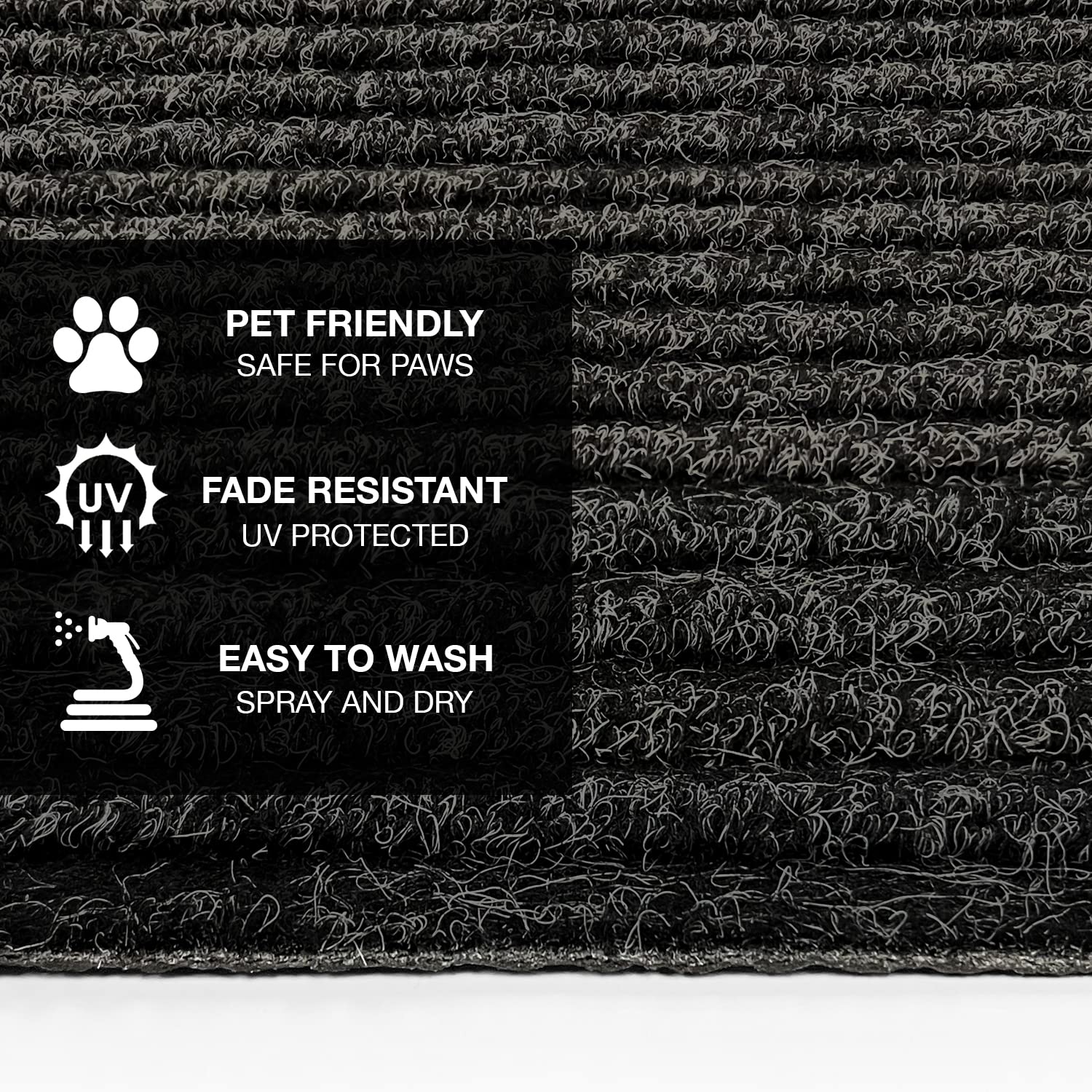 Prest-O-Fit 2-0420 Ruggids Rv Step Rug Black Granite 23 In. Wide 19 - Inch X 23 - Inch