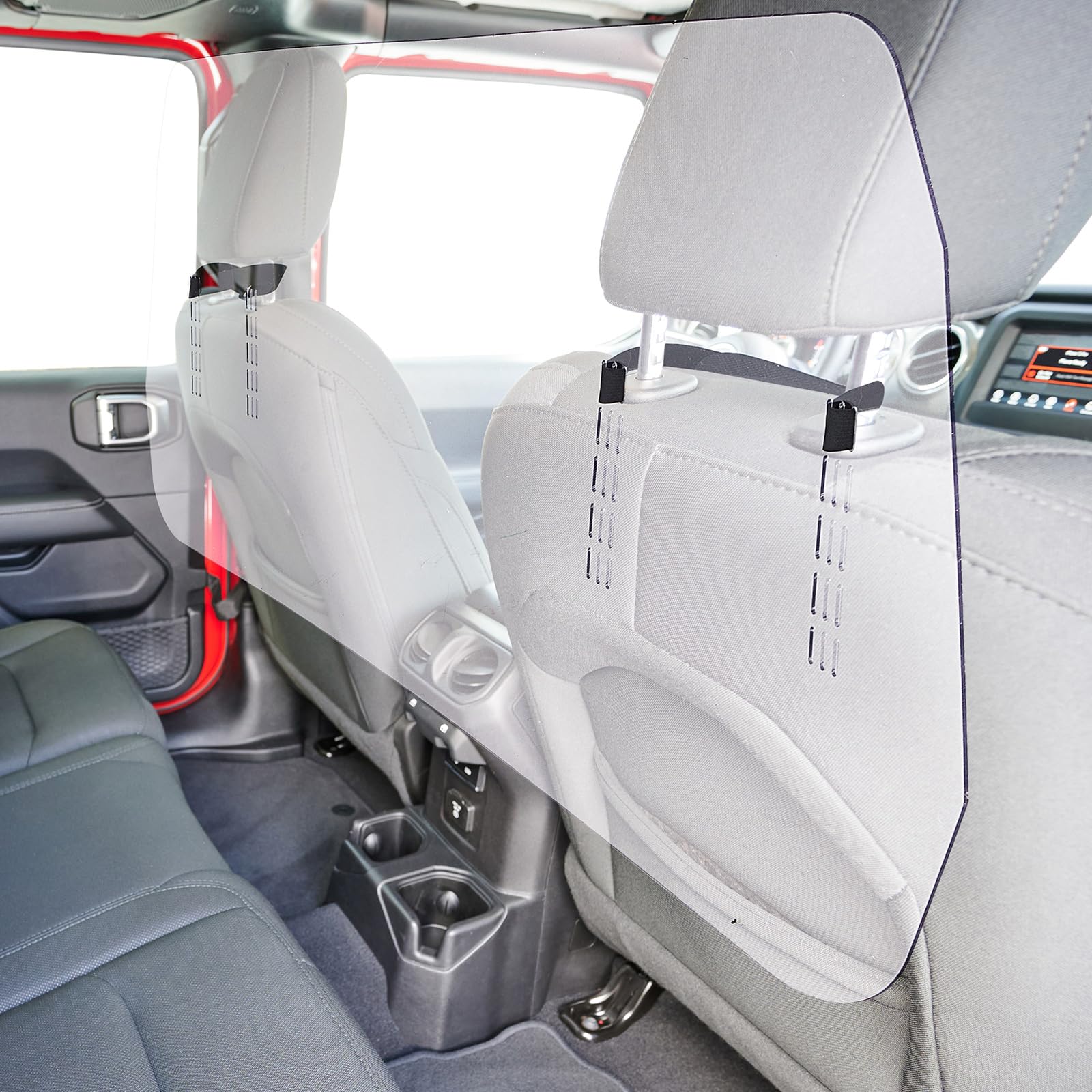 BBTO Rideshare Shield Clear Vehicle Sneeze Guard PVC Car Interior Safety Barrier Easy Clean Taxi Driver Passenger Universal Part