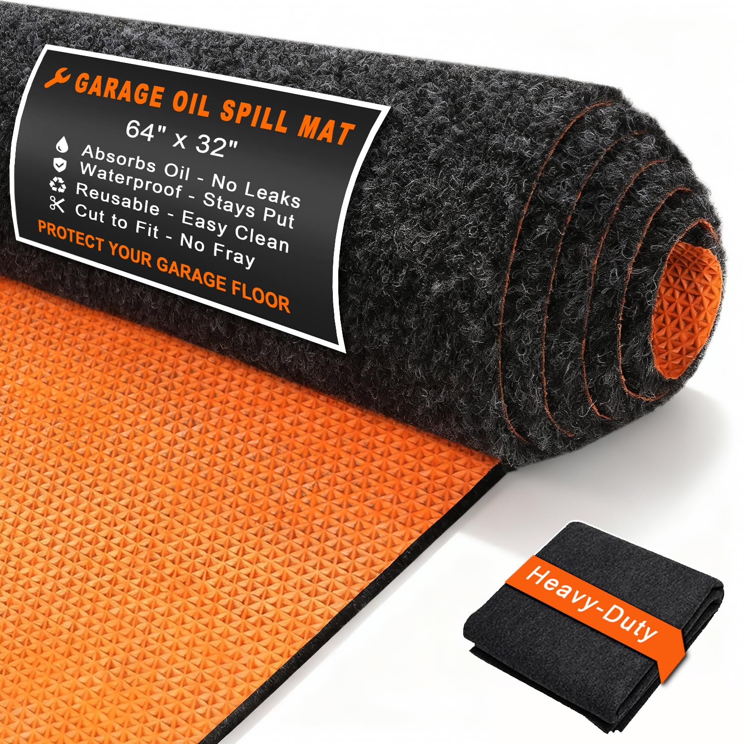 Golener Oil Spill Mat - 64   x32    Garage Floor Mat for Under Car, Rubber Floor Mats, Absorbent Oil Mat, Protect Floor from Spi