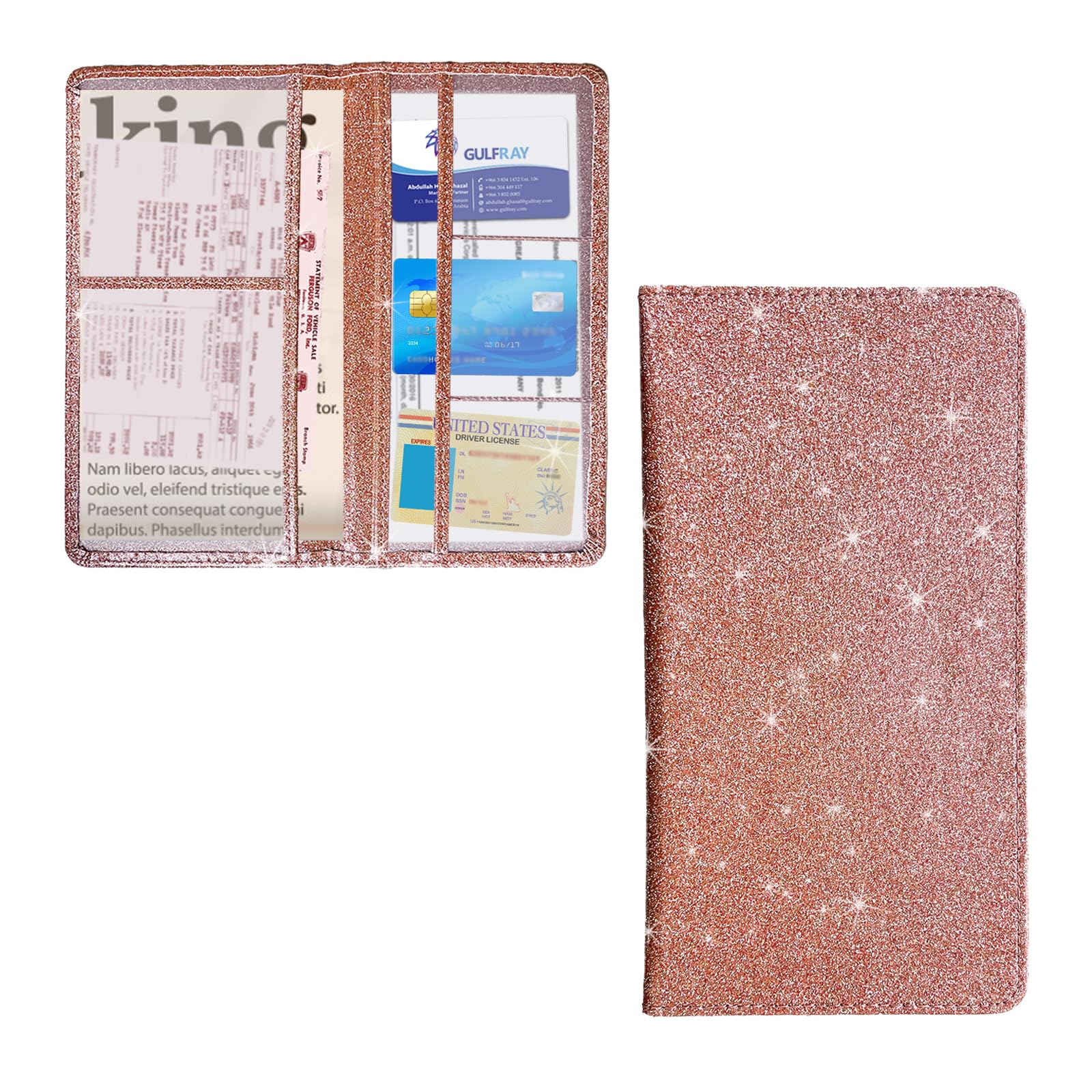 Ziciner Car Registration And Insurance Holder, Auto Card Document Glove Box Organizer With Magnetic Closure, Universal Vehicle I