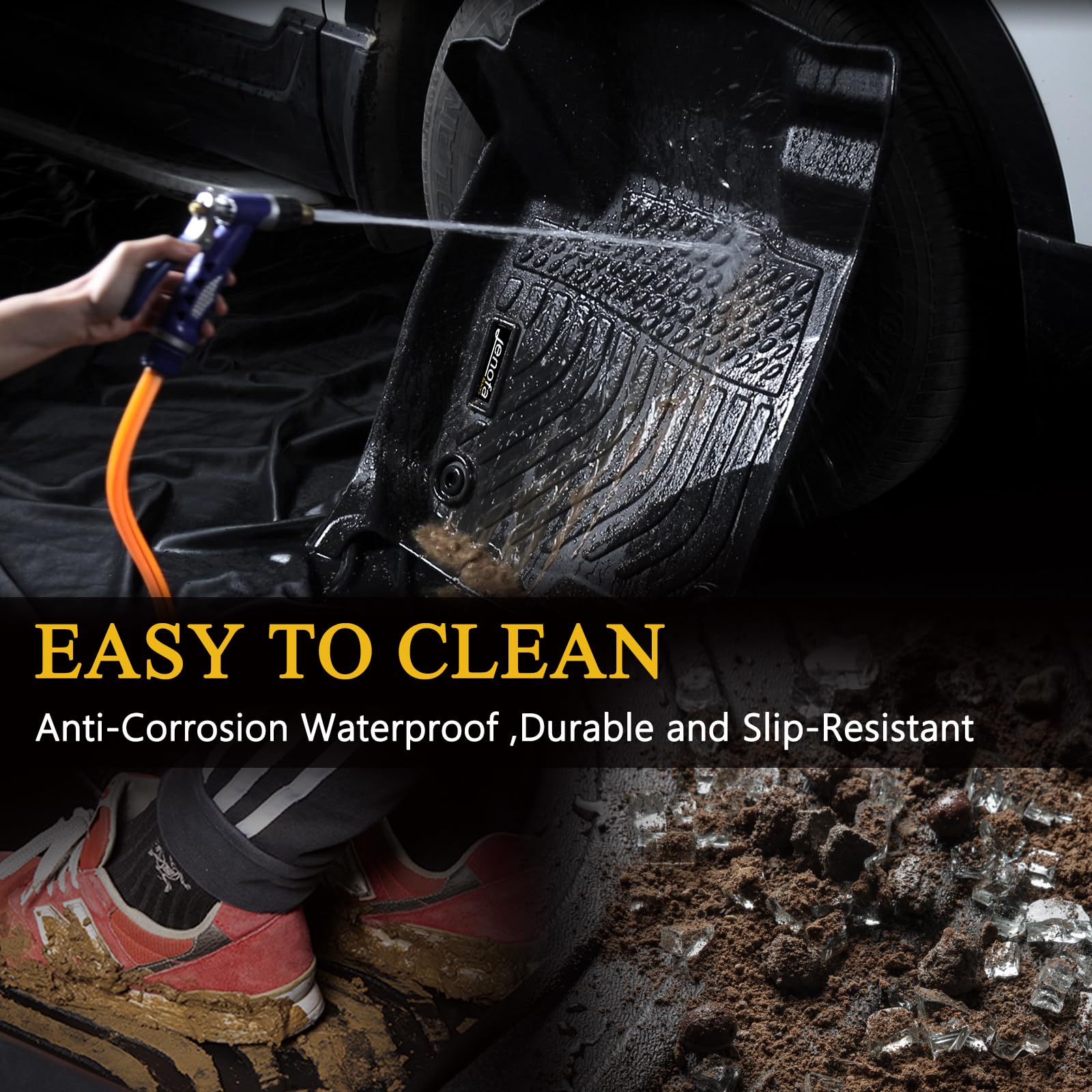 Jenofa-Floor Mats for Genesis GV80 5 Seats 2021-2024 Floor Liner All Weather Car Mats Custom Fit GV80 Durable Waterproof Floor L