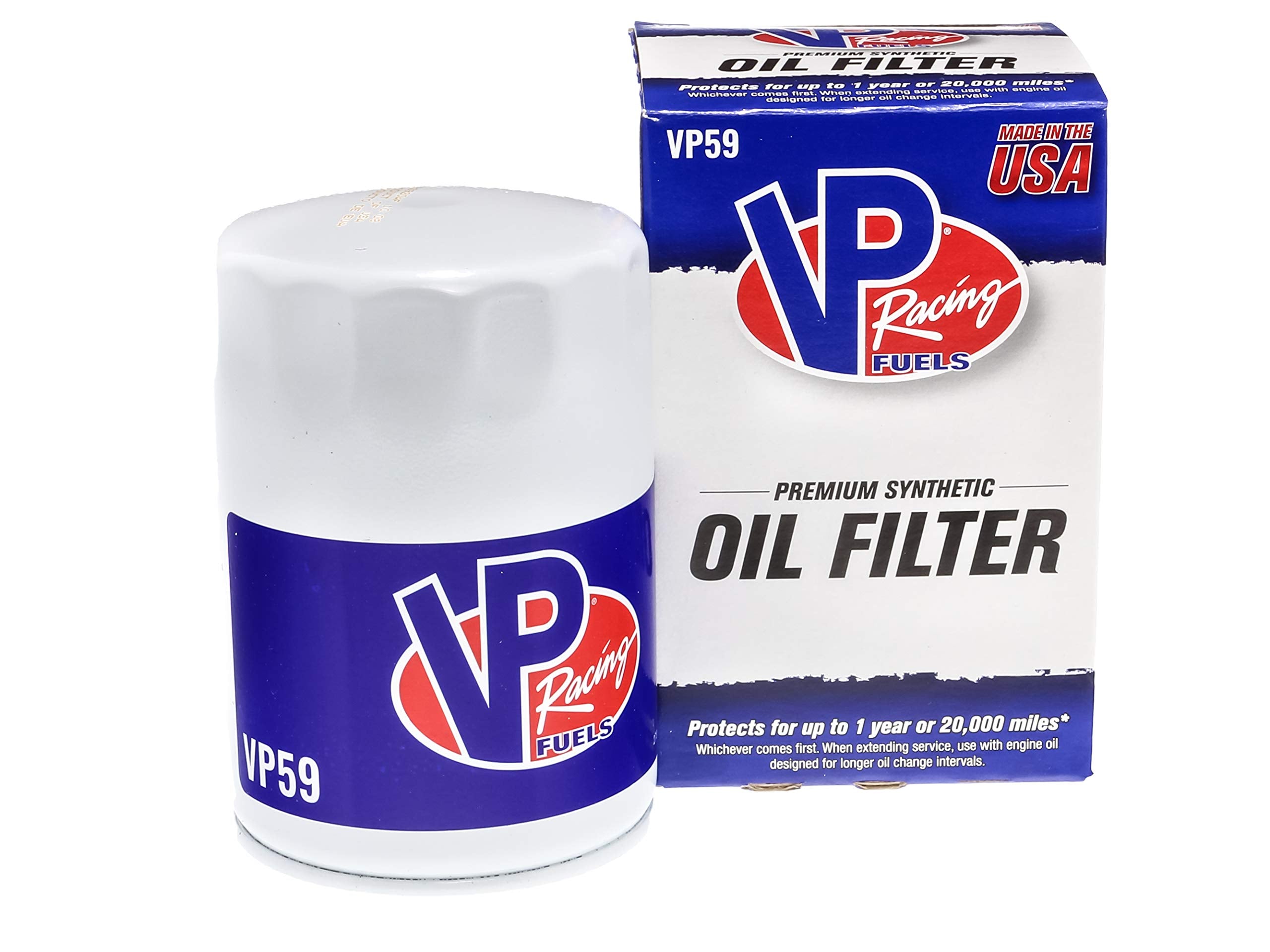 Vp Racing 20,000 Mile Premium Full Synthetic Oil Filter, Vp59, Fits Buick, Cadillac, Chevrolet, Gm, Hummer, Isuzu, Jeep, Oldsmobile, Pontiac And Subaru