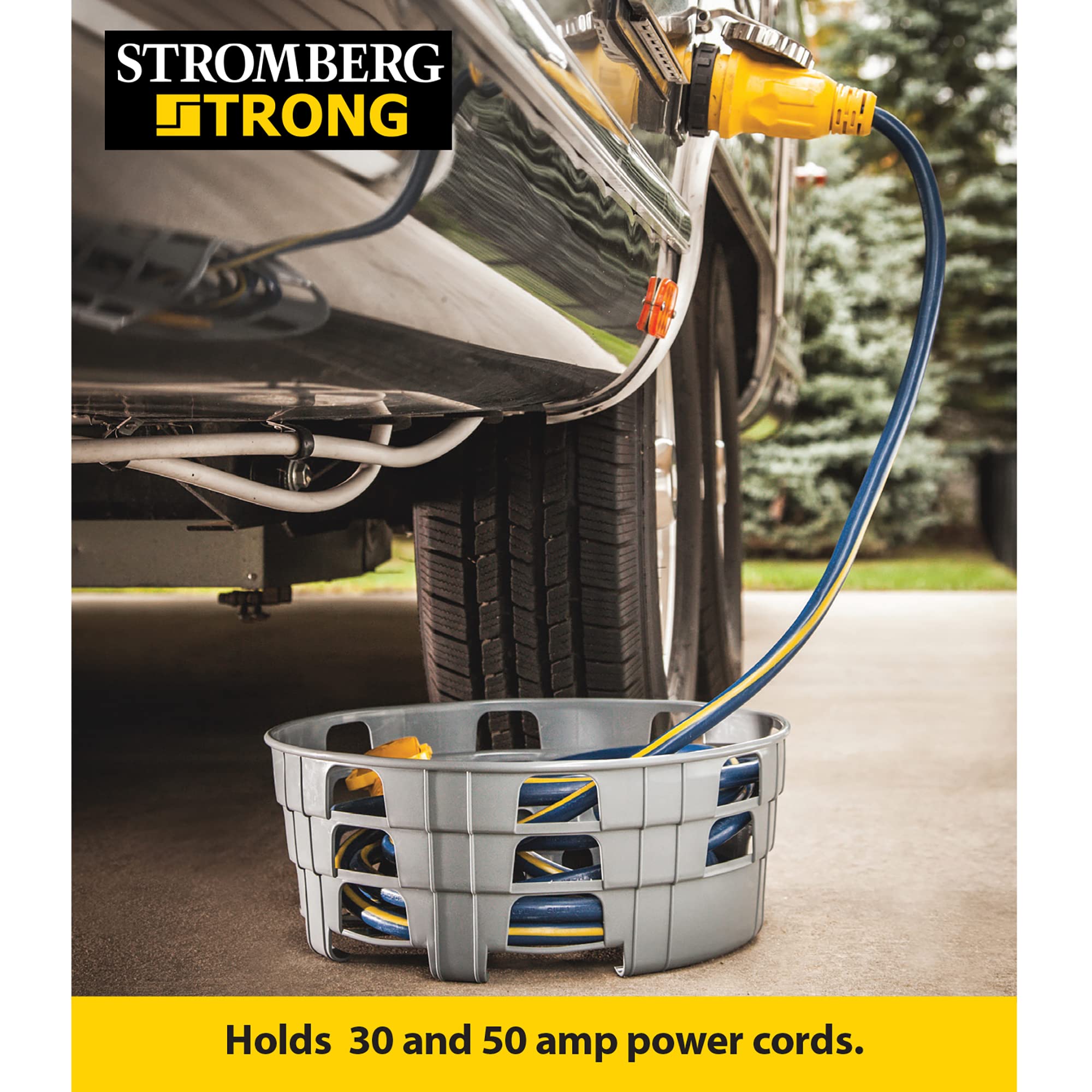 Stromberg Carlson Hc-75 Hose And Cord Caddy For Rv - Holds Up To 75 Feet Of Hose - 17'' X 6.5'' Camper Hose Storage - Rv Water H