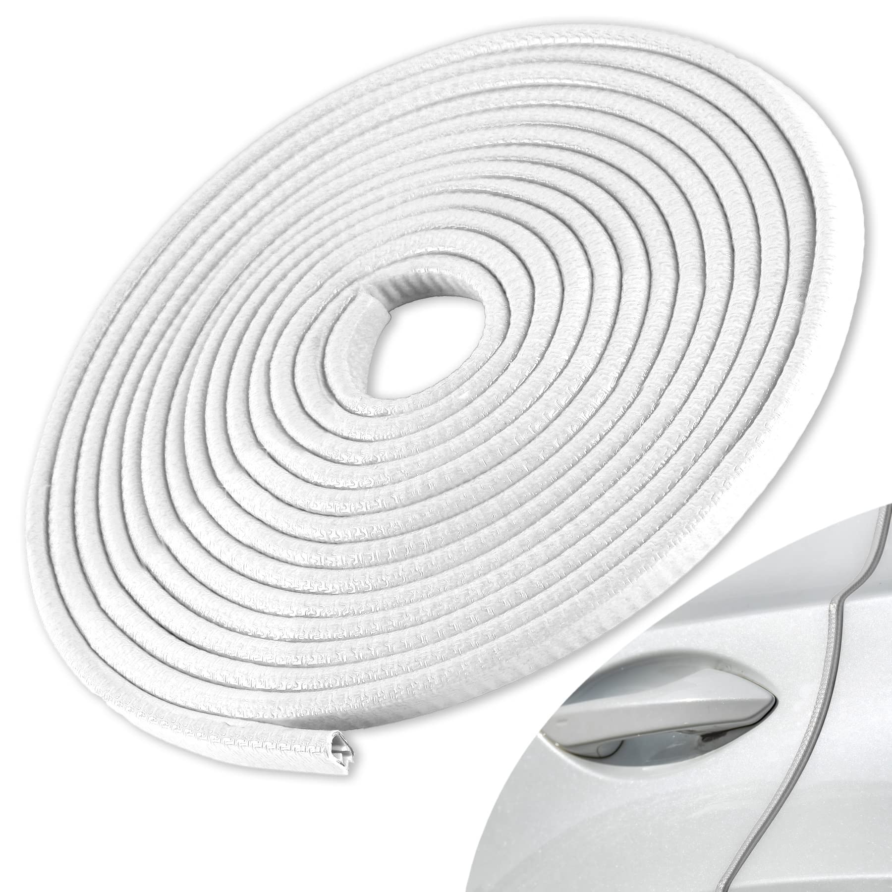 Singaro 33Ft (10M) Car Door Edge Guard, No Glue Rubber Decorative Protective Strip, Car Door Entry Protector, Applicable To Car, Truck, Suv And Atv, Car Exterior Accessories(White)
