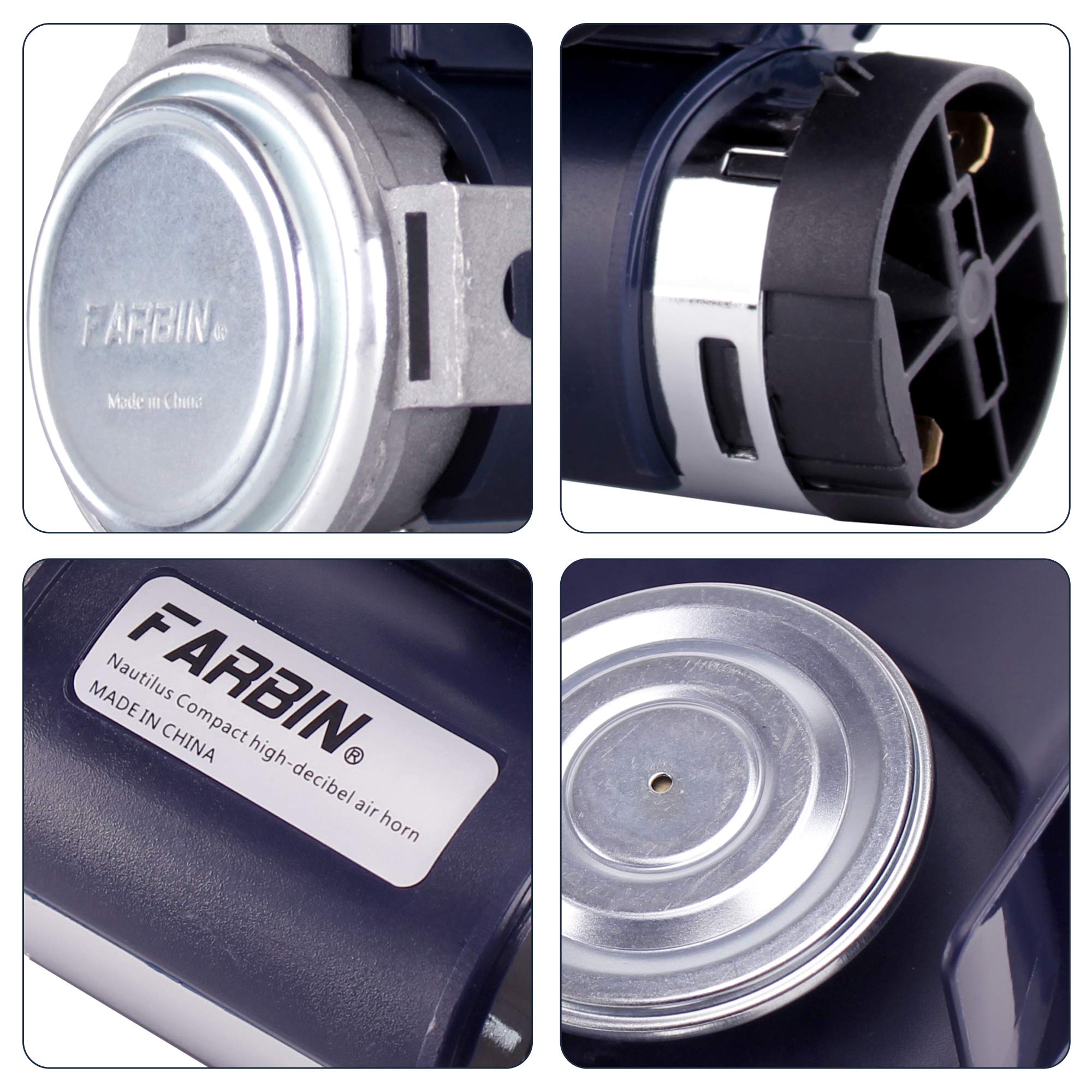 Farbin Air Horn For Car, Train Horn For Trucks, Loud 12V Car Horn Kit With Relay Harness And Switch Button