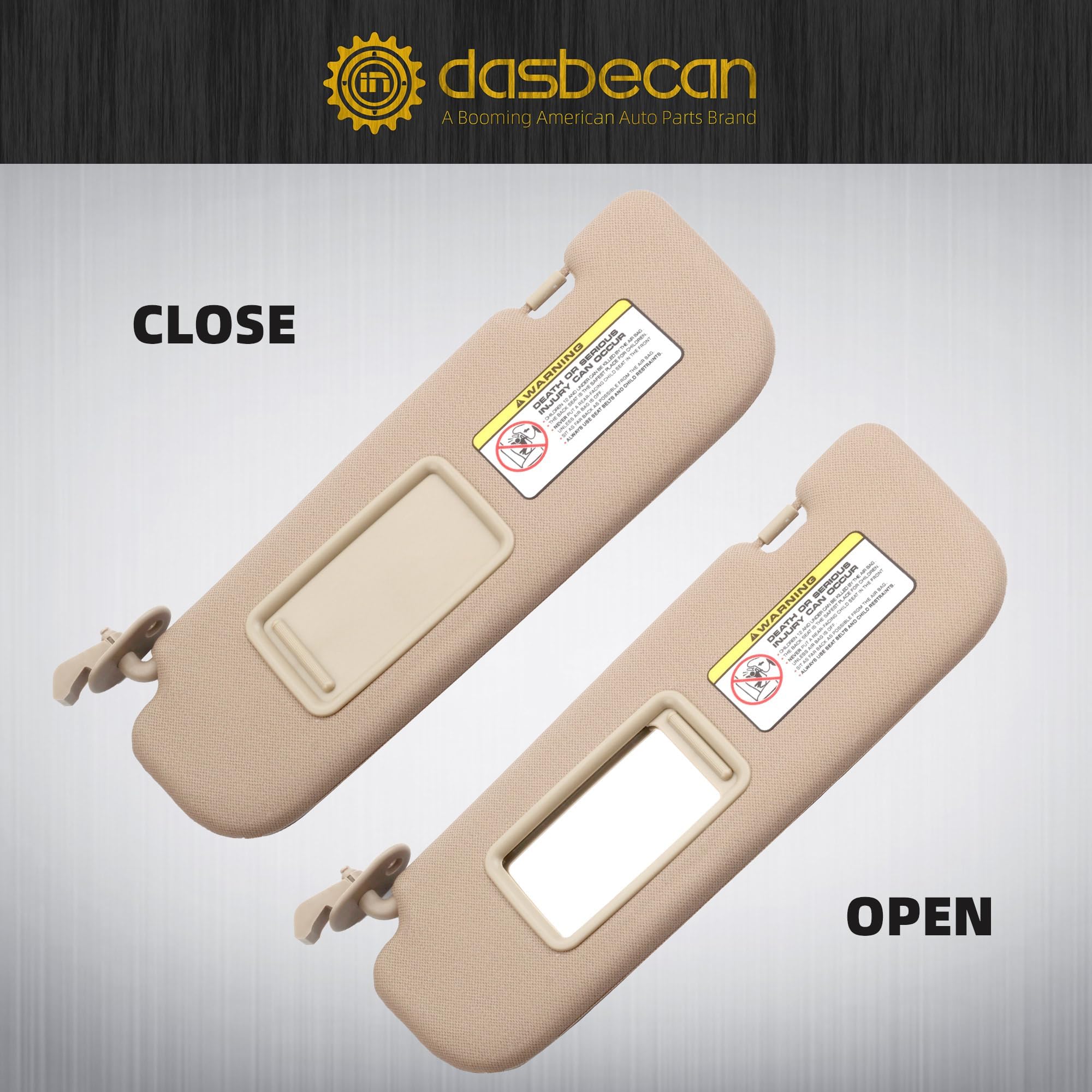 Dasbecan Beige Pair Sun Visor Compatible With Hyundai Elantra 2011 2012 2013 2014 2015 Replaces# 852103X000Tx