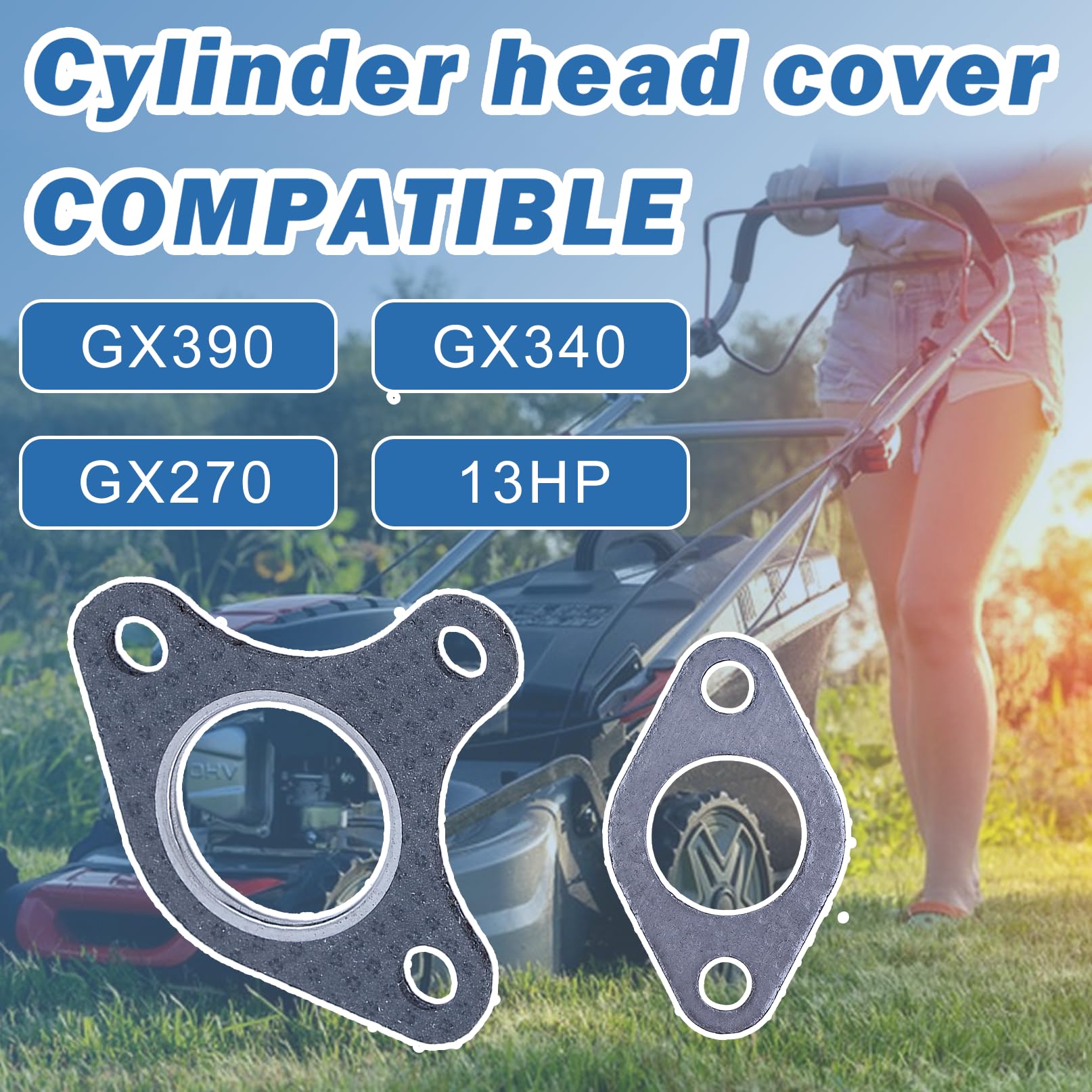 Aumel 90047-Ze2-000 Muffler Exhaust Gasket Stud Bolt Kit For Hond Gx390 Gx340 Gx270 Gx240 13Hp 11Hp 9Hp 8Hp Lawn Mower