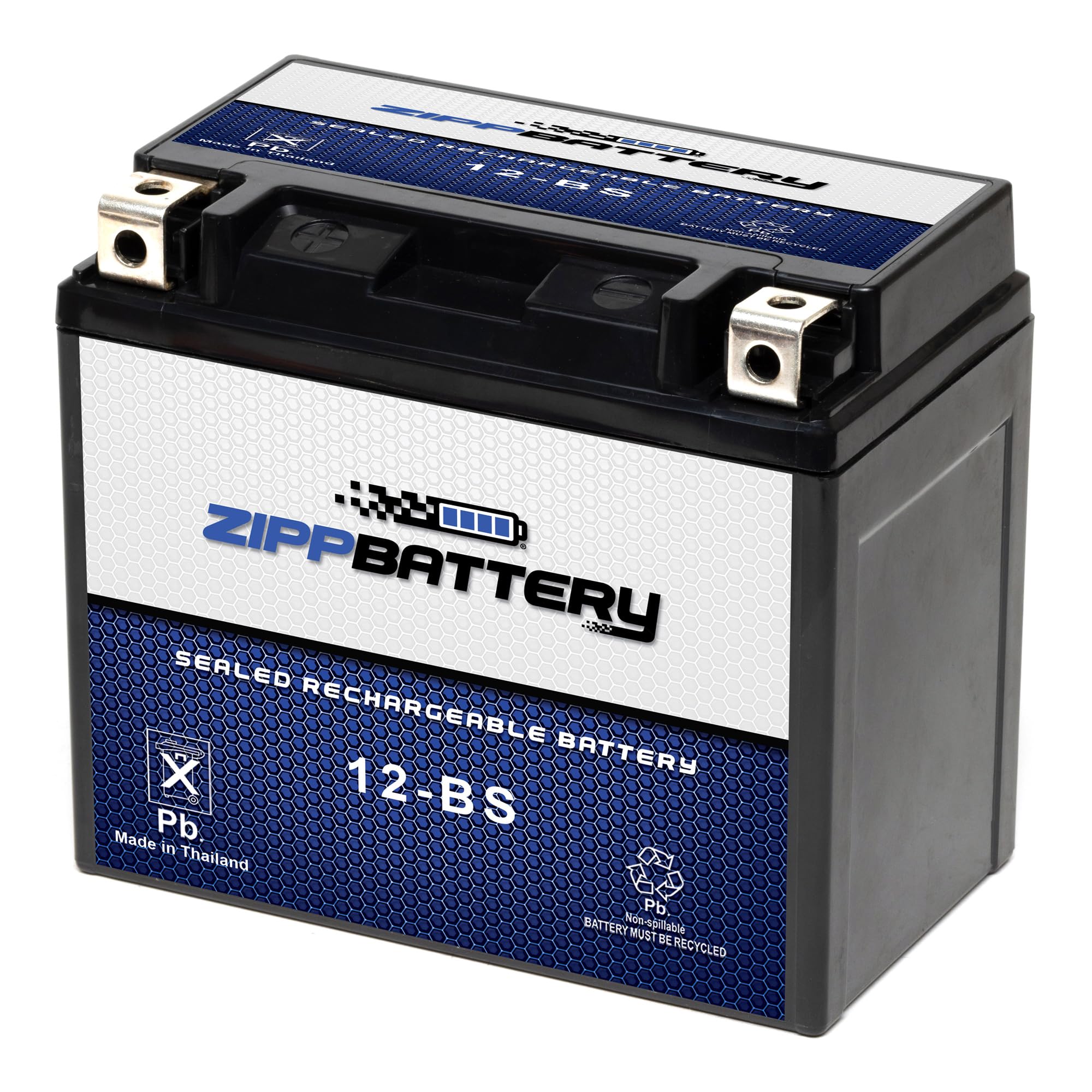 Zippbattery 12-Bs Maintenance-Free 12V 12Ah Battery Replacement For Atv, Motorcycle, Jet Skis, Scooter, Utv, And More - Nut And