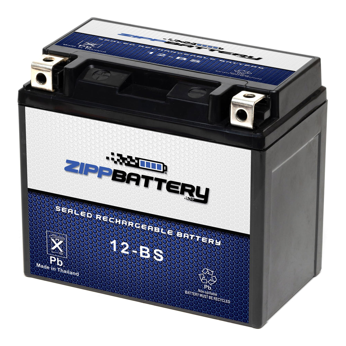 Zippbattery 12-Bs Maintenance-Free 12V 12Ah Battery Replacement For Atv, Motorcycle, Jet Skis, Scooter, Utv, And More - Nut And