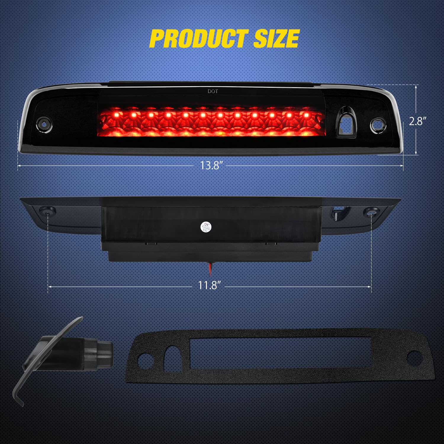 Nilight Third Brake Light Tail High Mount 3Rd Stop Lights Smoked Lens Compatible With Ford Expedition Lincoln Navigator 2003 200