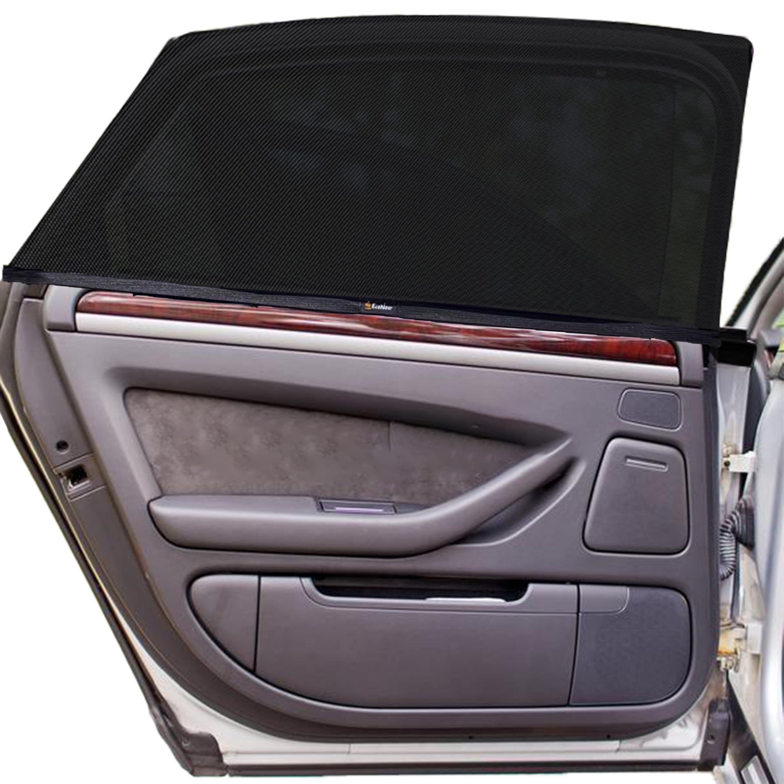 Econour Car Window Screens For Camping (Pack Of 2) | 100% Protection From Bugs, Uv And Mosquito Net | Breathable Mesh Baby Windo