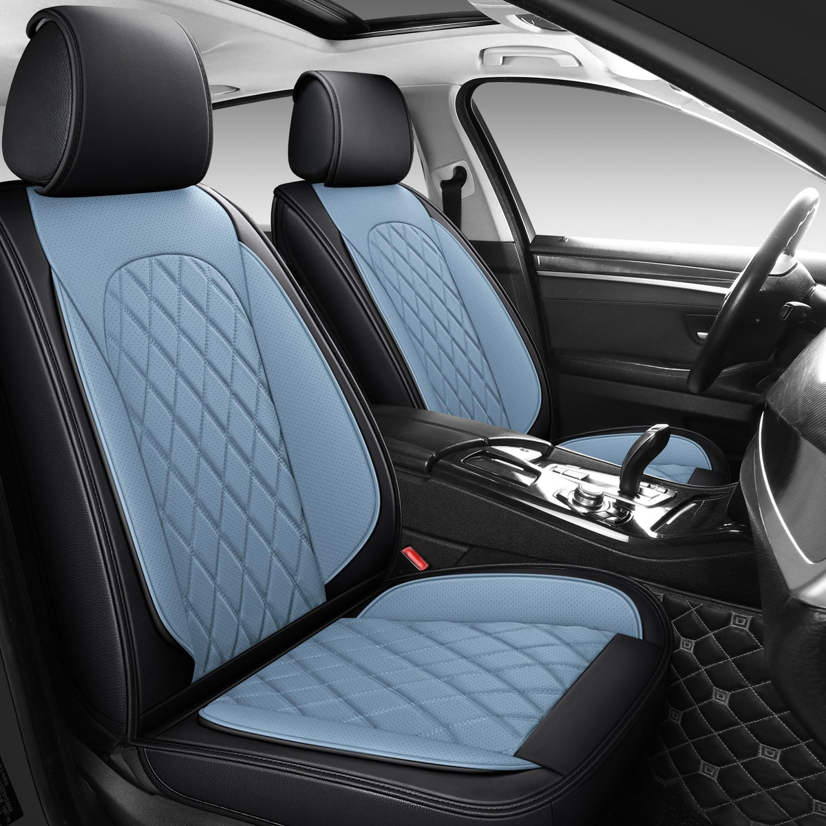LINGVIDO Waterproof Leather Car Seat Covers - Full Set Sport Cushion Protector for SUVs, Trucks, and Cars Automotive Seat Covers