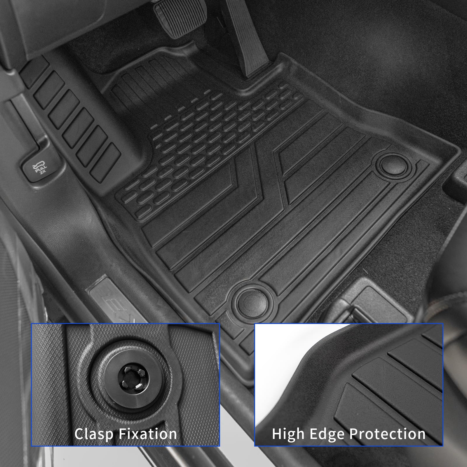 Rongtaod Floor Mats Compatible With 2020-2025 Ford Explorer 6 Seats Captain Chairs Trunk Liner Cargo Liner Cargo Mat Back Seat C