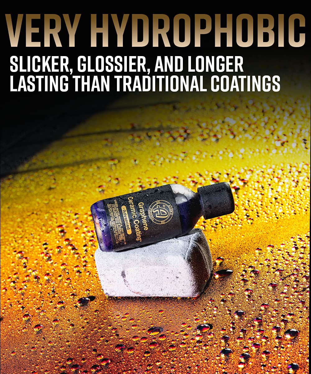Adam's Polishes Graphene Ceramic Coating Kit - 10H Protection, UV Glow Technology, Standard Size, Ideal for Car Detailing