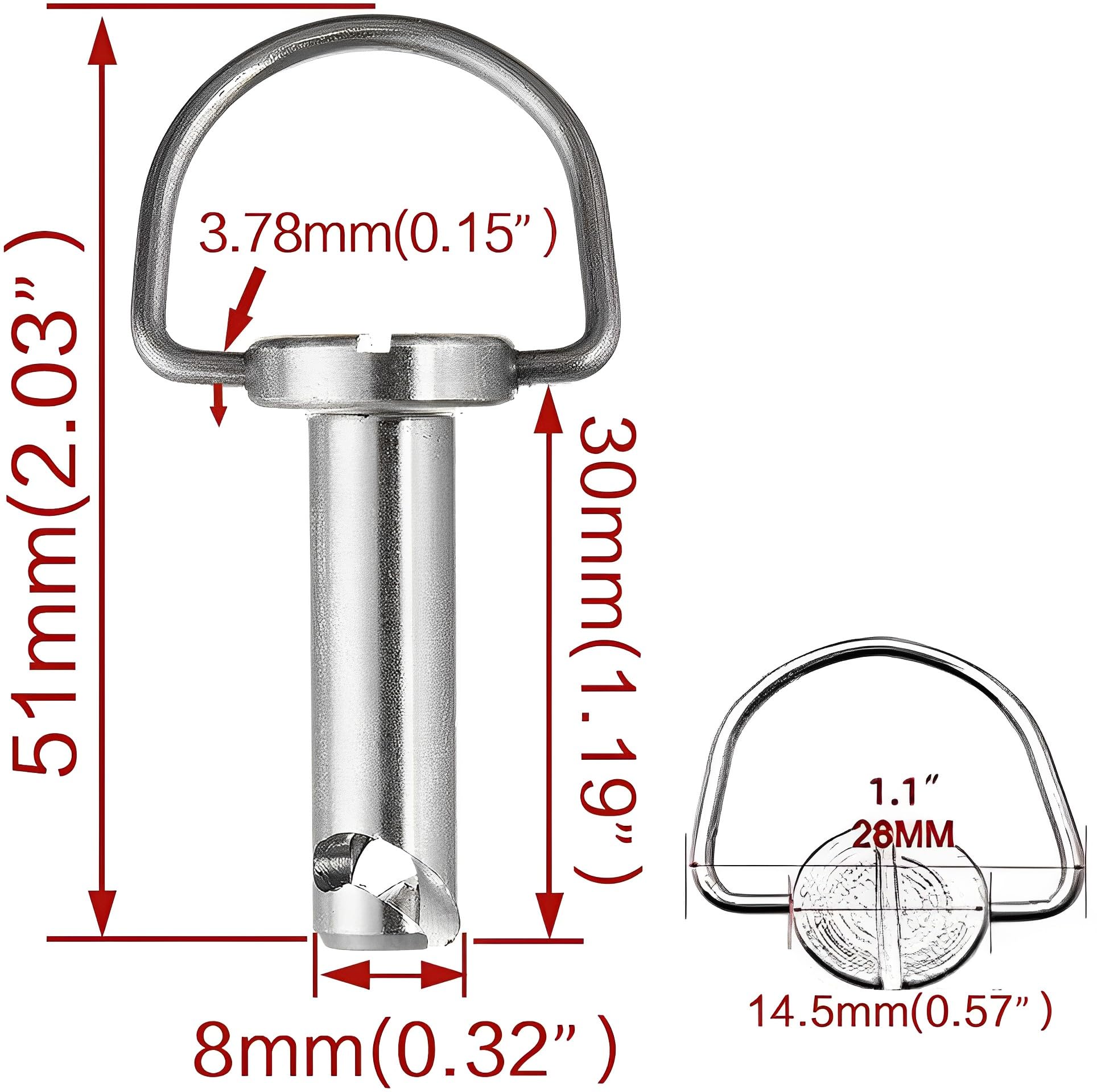 Vpzmt Fastener-1/4 Turn With Washers, Saddlebag Mounting Pin Bolts/Saddle Bag Fasteners Pins For Harley Touring Softail Road King Electra Street Glide (Fastener-1/4 Turn With Washers)