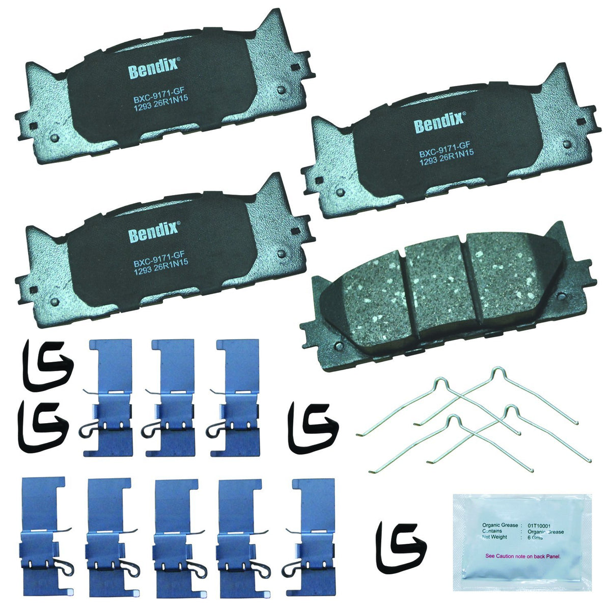 Bendix Priority1 Cfc1293 Ceramic Front Brake Pads For Lexus Es300H 2018-2013, Es350 2018-2007, Toyota Avalon 2018-2008, Camry 20