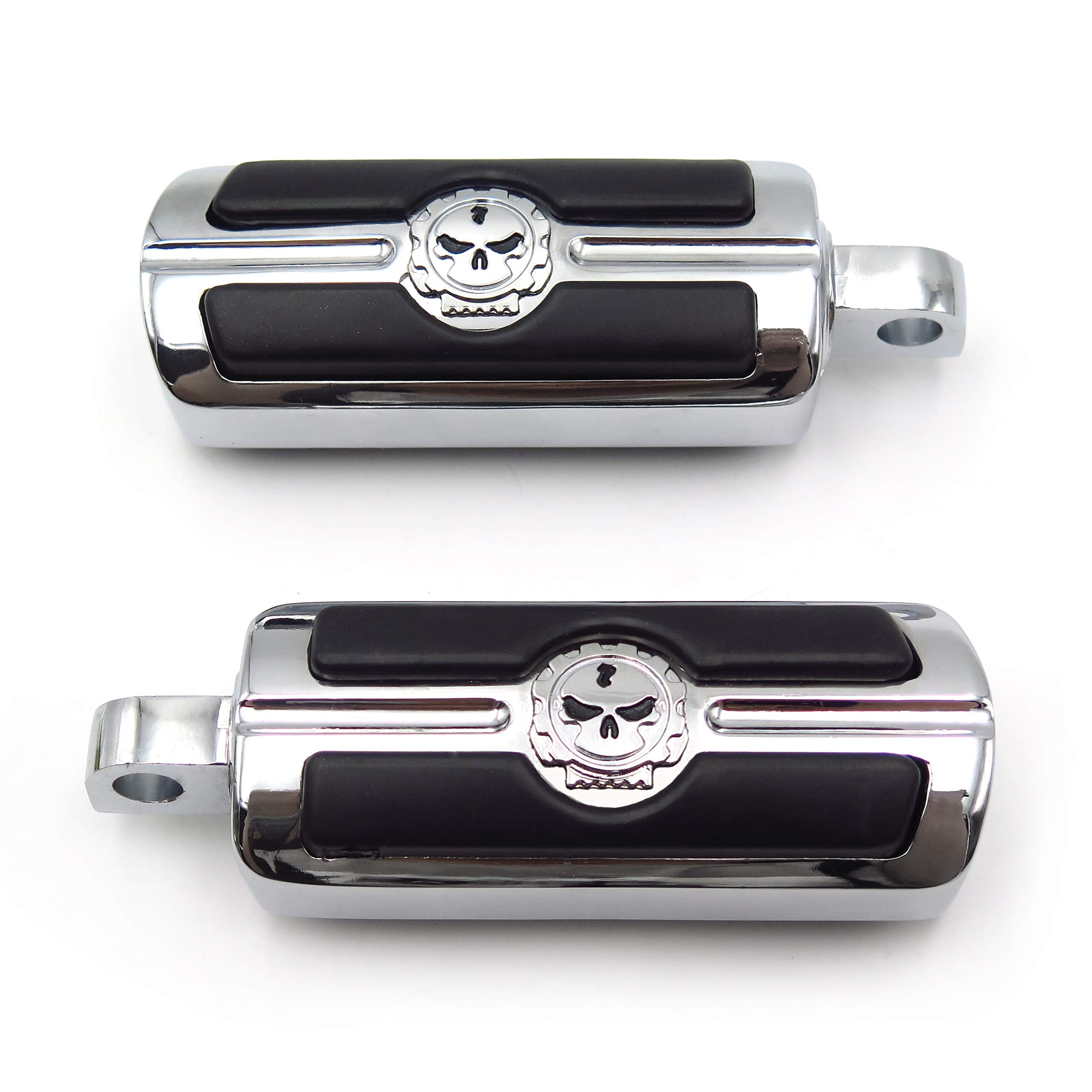 Httmt - For Harley-Davidson Motorcycle Touring Male Peg Mount Pair Skull Foot Pegs Rest [P/N: Mt216-051-Cd-Xin]