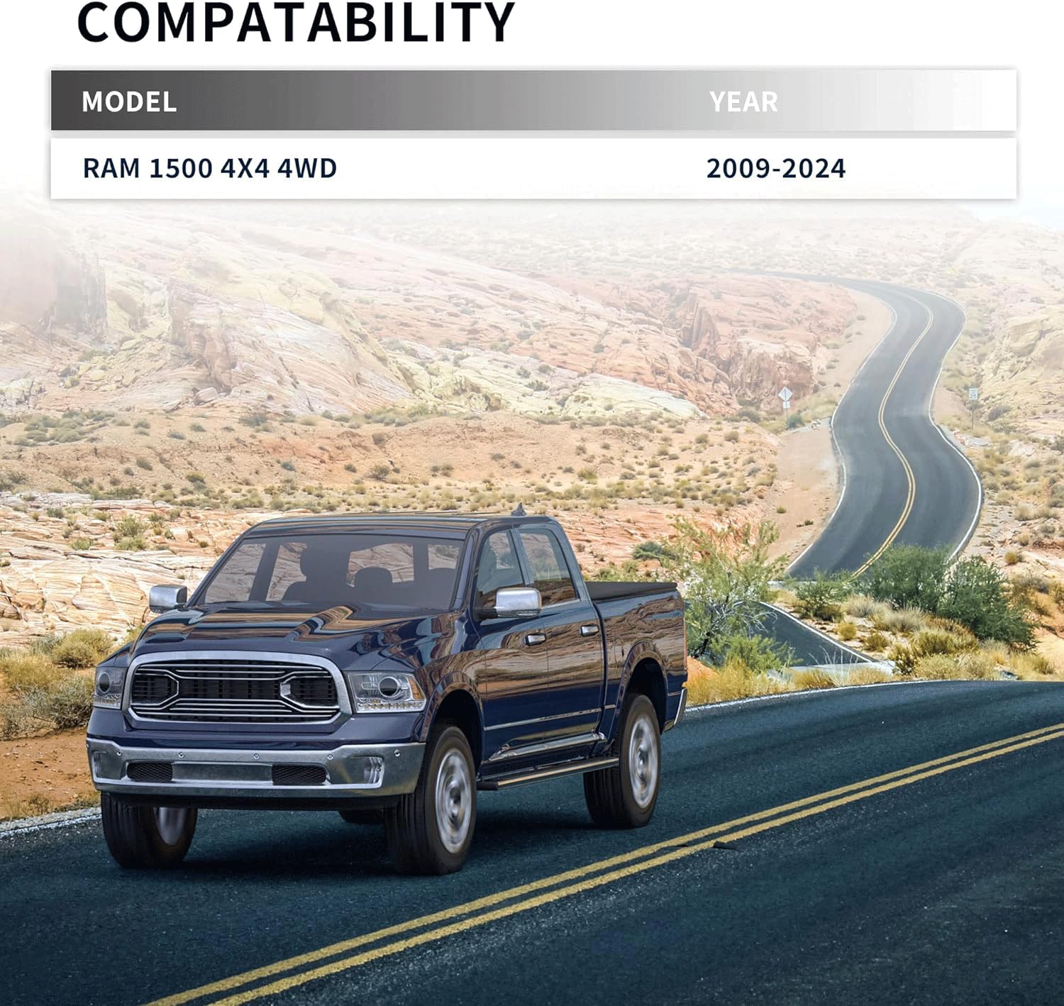 Richeer 3'' Front and 2'' Rear Leveling Lift Kits for 2009-2024 Ram 1500 4X4 4WD, 3 Inch Front Strut Spacers and 2 Inch Rear Lif