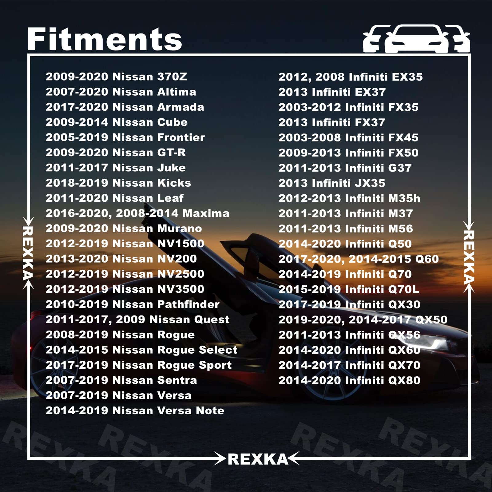 Rexka 20Pcs Fender Liner Cowl Grille Bumper Under Cover Clip Push-Type Retainer Compatible With Nissan Infiniti 01553-05933 01553-05323 370Z 350Z Altima Gt-R Juke Leaf Murano Quest Q50 Q60 Q70 Qx60